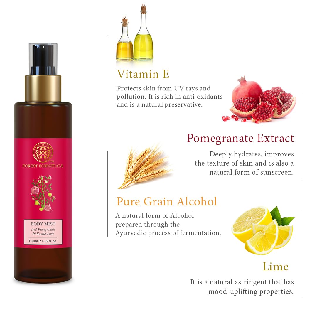 Forest Essentials Body Mist Iced Pomegranate & Kerala Lime – view 4