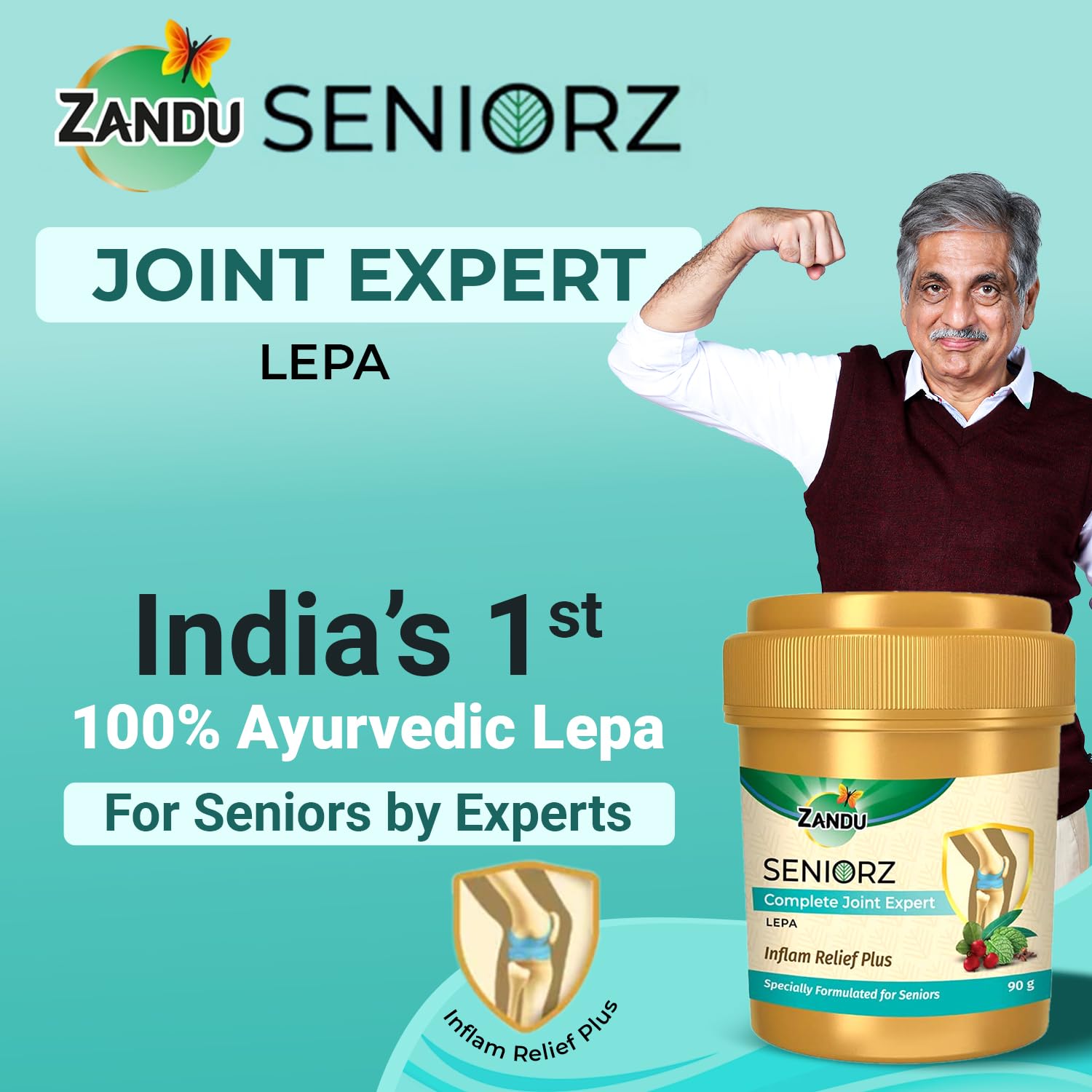 Zandu Seniorz Complete Joint Expert Lepa, 90g, Helps reduce muscular & joint pain, Increase Joint Flexibility & Reduce Joint Stiffness, 100% Ayurvedic & Natural Balm – view 3
