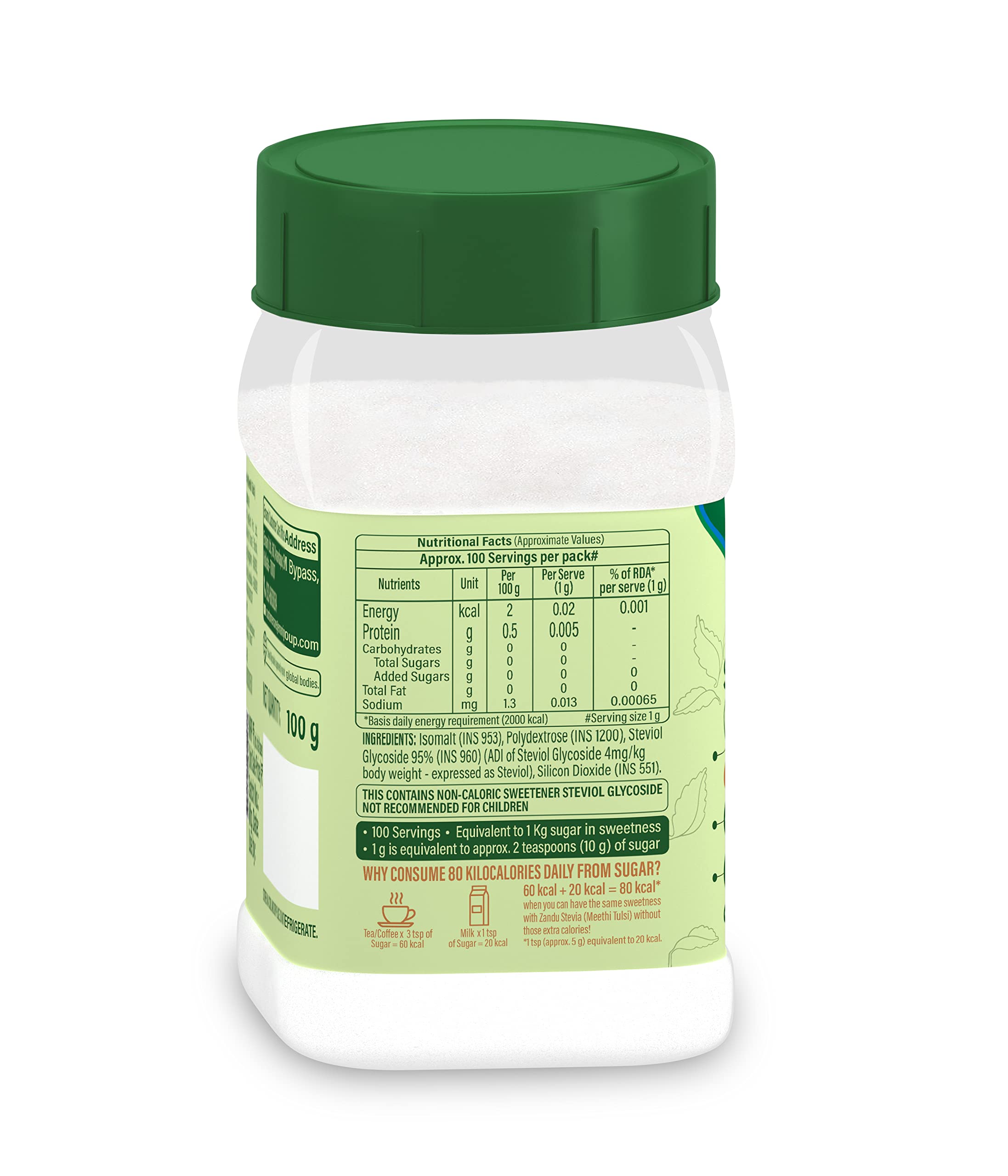 Zandu Stevia Meethi Tulsi Powder- A Healthier Substitute for Sugar – view 6