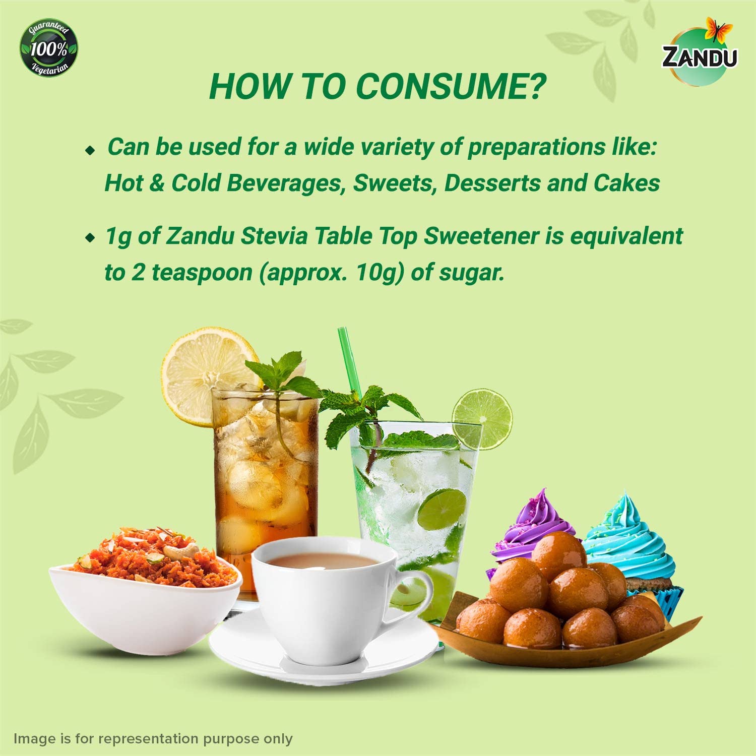 Zandu Stevia Meethi Tulsi Powder- A Healthier Substitute for Sugar – view 8