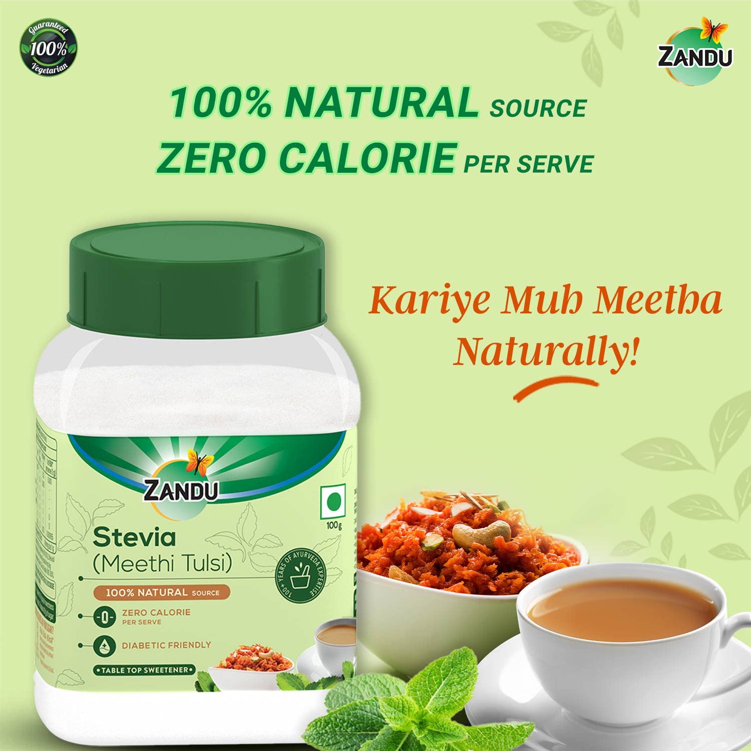 Zandu Stevia Meethi Tulsi Powder- A Healthier Substitute for Sugar – view 9