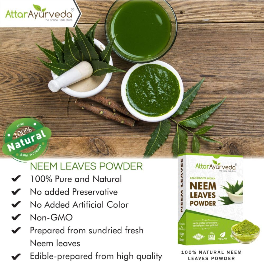 Attar Ayurveda Neem powder for Face, Skin and Hair (200 grams) – view 3