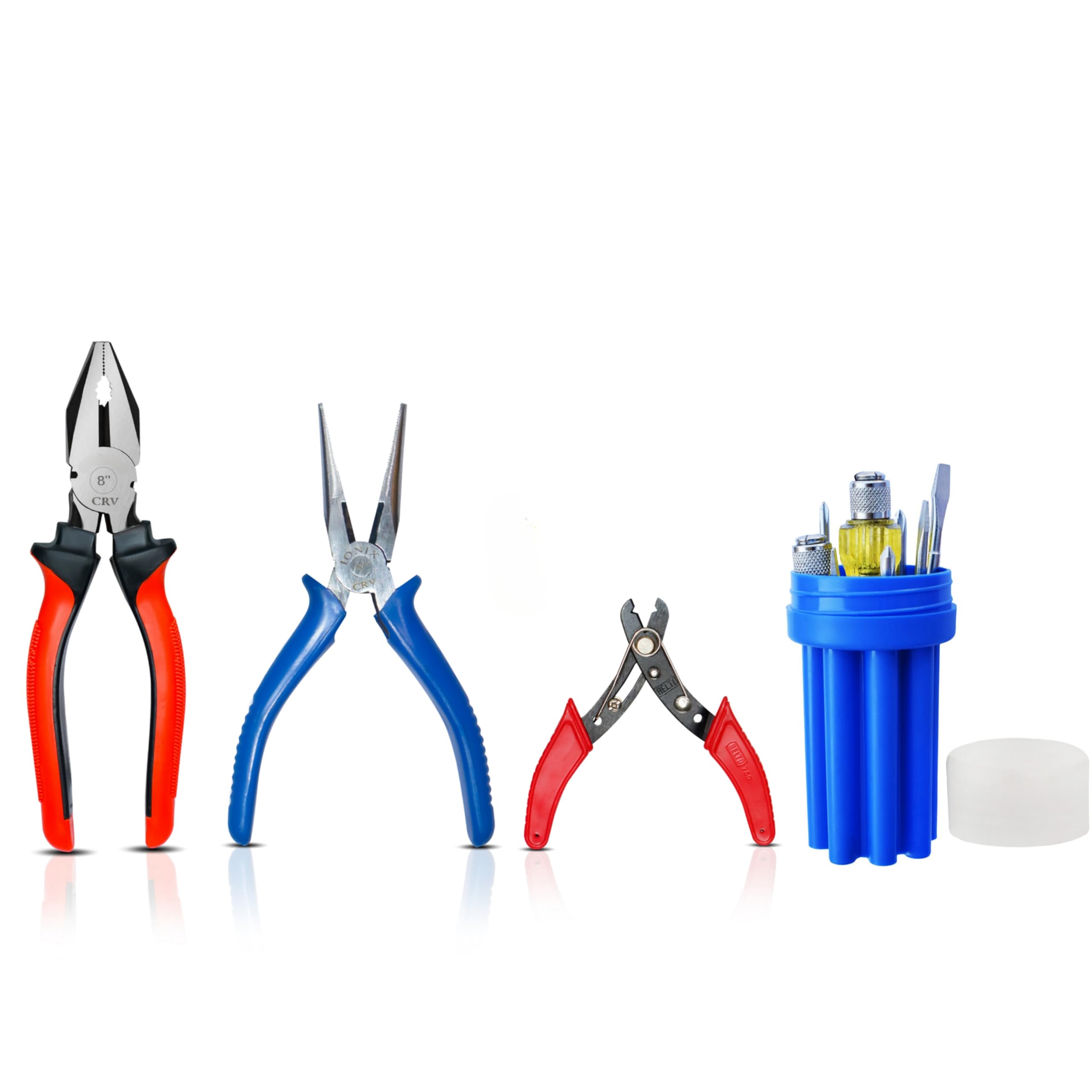 Multicolour IONIX tool kit showing pliers cutter and screwdriver pieces