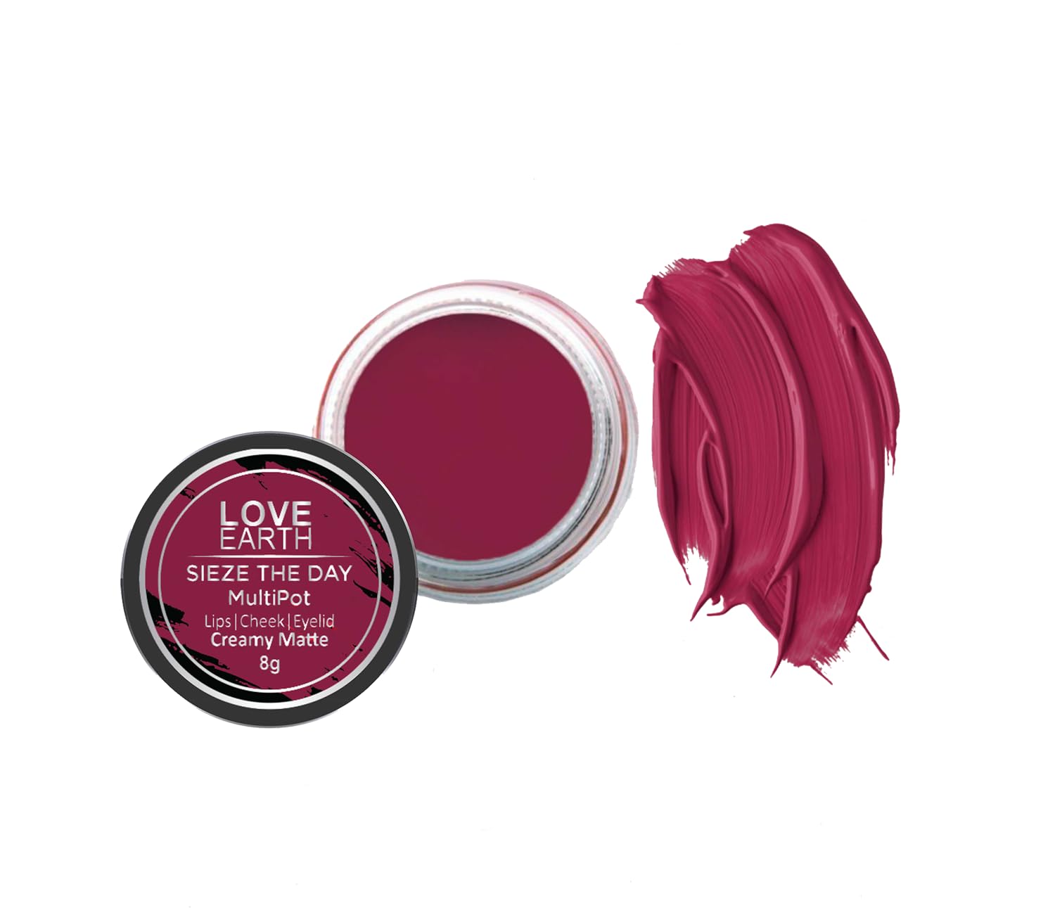 Love Earth multipot tint in Raspberry Pink for lips and cheeks