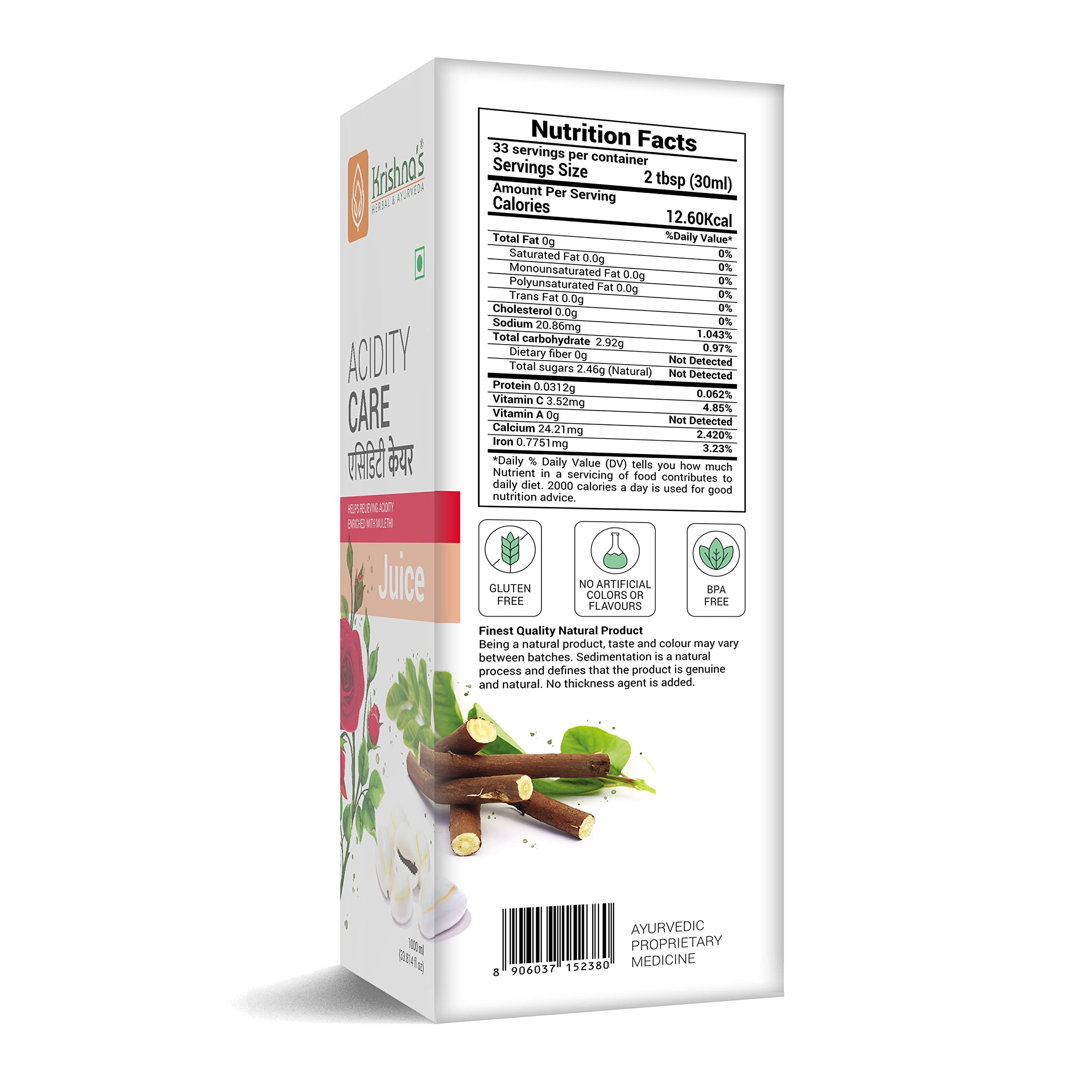 KRISHNA'S HERBAL & AYURVEDA Acidity Care Juice -1000 Ml(Pack Of 1) Provides Relief From Acidity & Bloating – view 9
