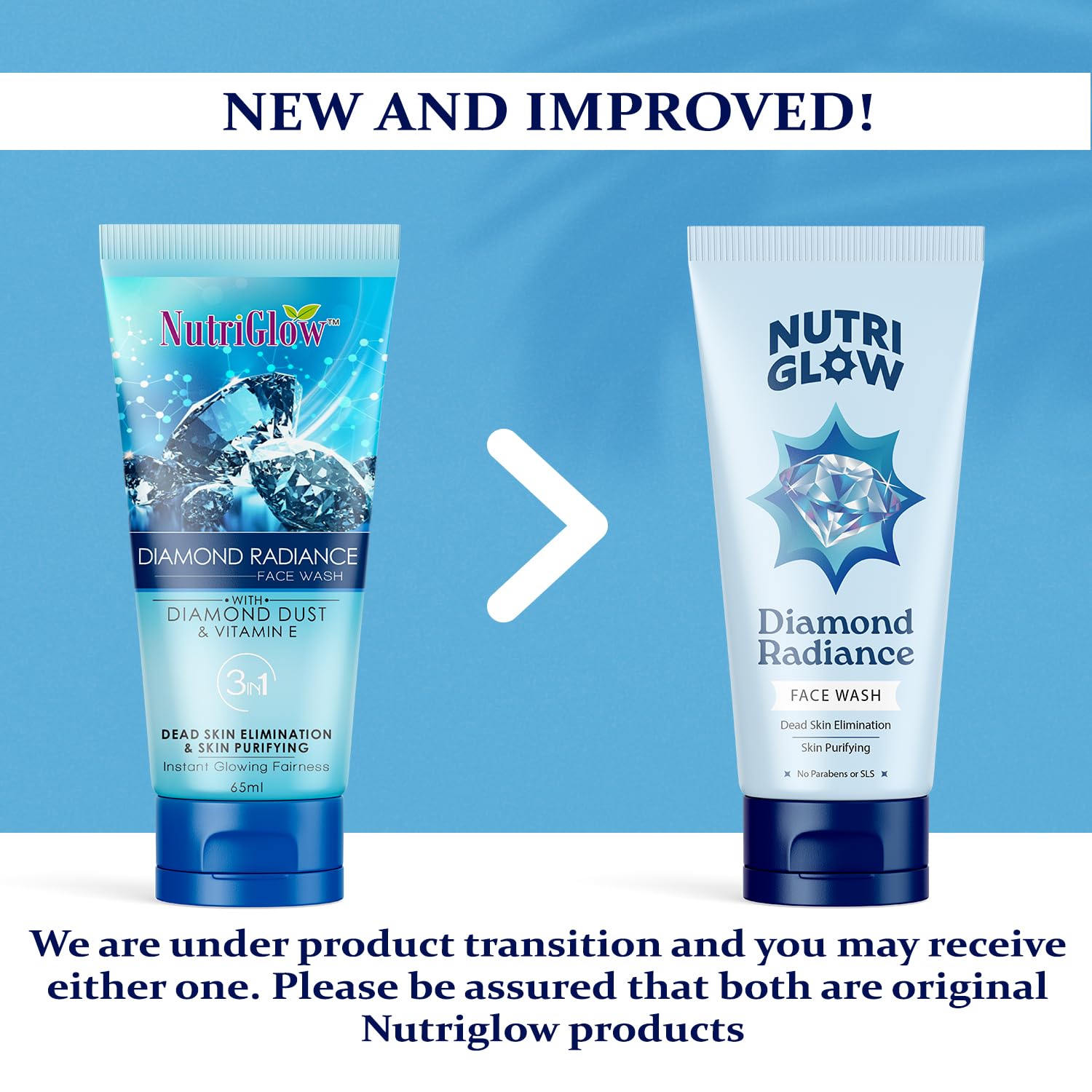 NutriGlow Diamond Radiance Face Wash With Diamond Dust & Vitamin E For Glowing Skin Skin Purifying Hydrated Skin (65ml) – view 2