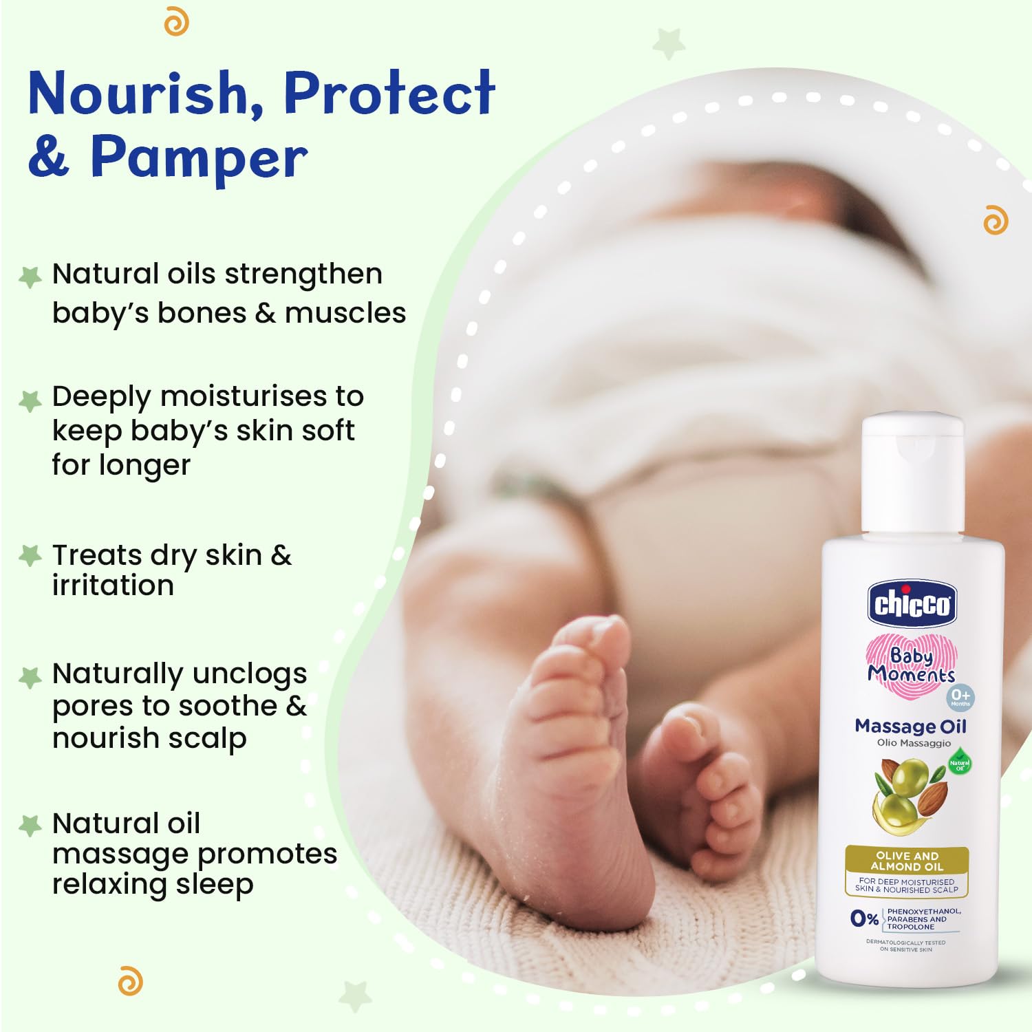 Chicco Baby Moments Massage Oil, New Advanced Non-sticky & Moisturizing Formula, Suitable for Baby – view 2