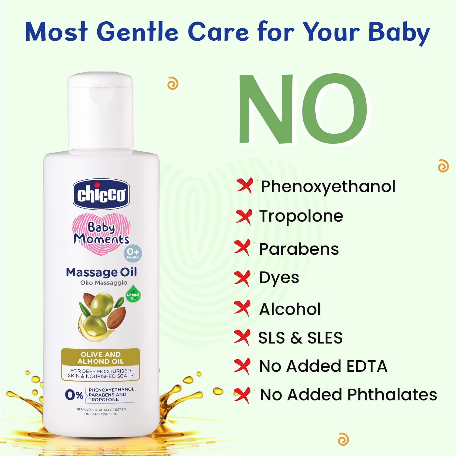 Chicco Baby Moments Massage Oil, New Advanced Non-sticky & Moisturizing Formula, Suitable for Baby – view 4