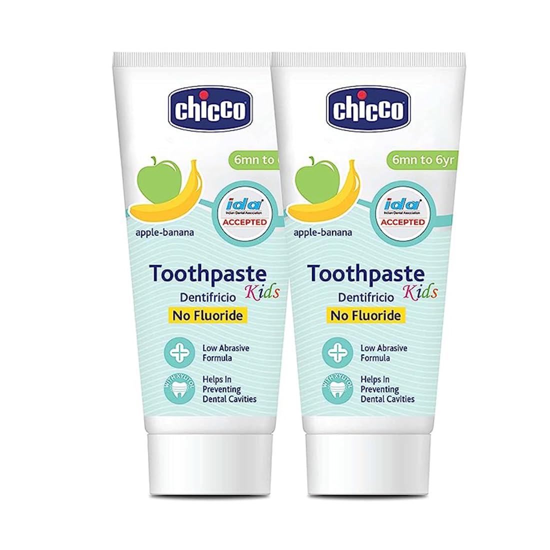 Chicco Toothpaste for Kids, Best for Baby (6m-6y), Apple-Banana Flavour, 50g (Pack of 2) – view 3