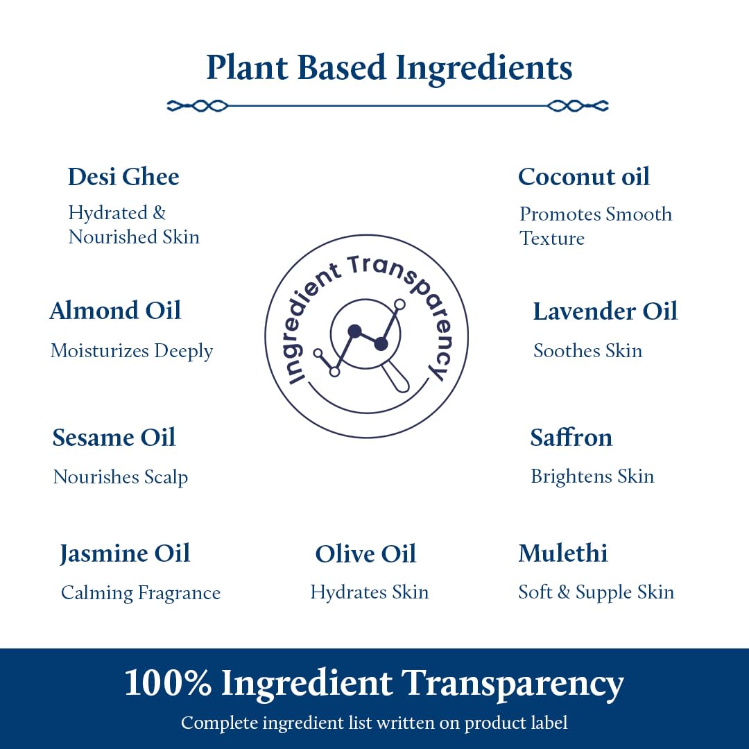 Blue Nectar Ayurvedic Baby Oil with Organic Ghee, 100% Natural Baby Massage Oil With Coconut Oil & Olive Oil – view 6