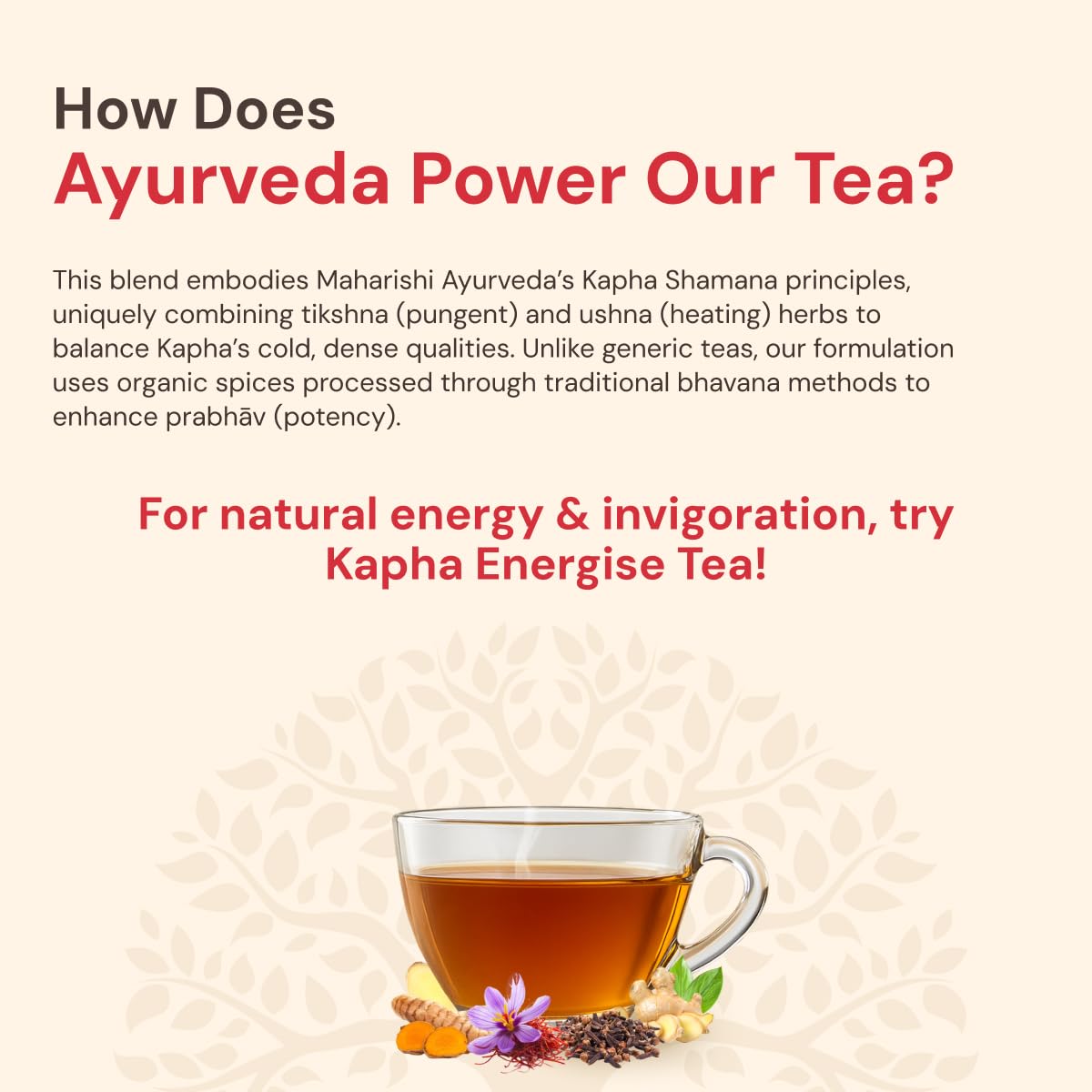 Maharishi Ayurveda Organic Certified Kapha Energise Herbal Tea – view 5