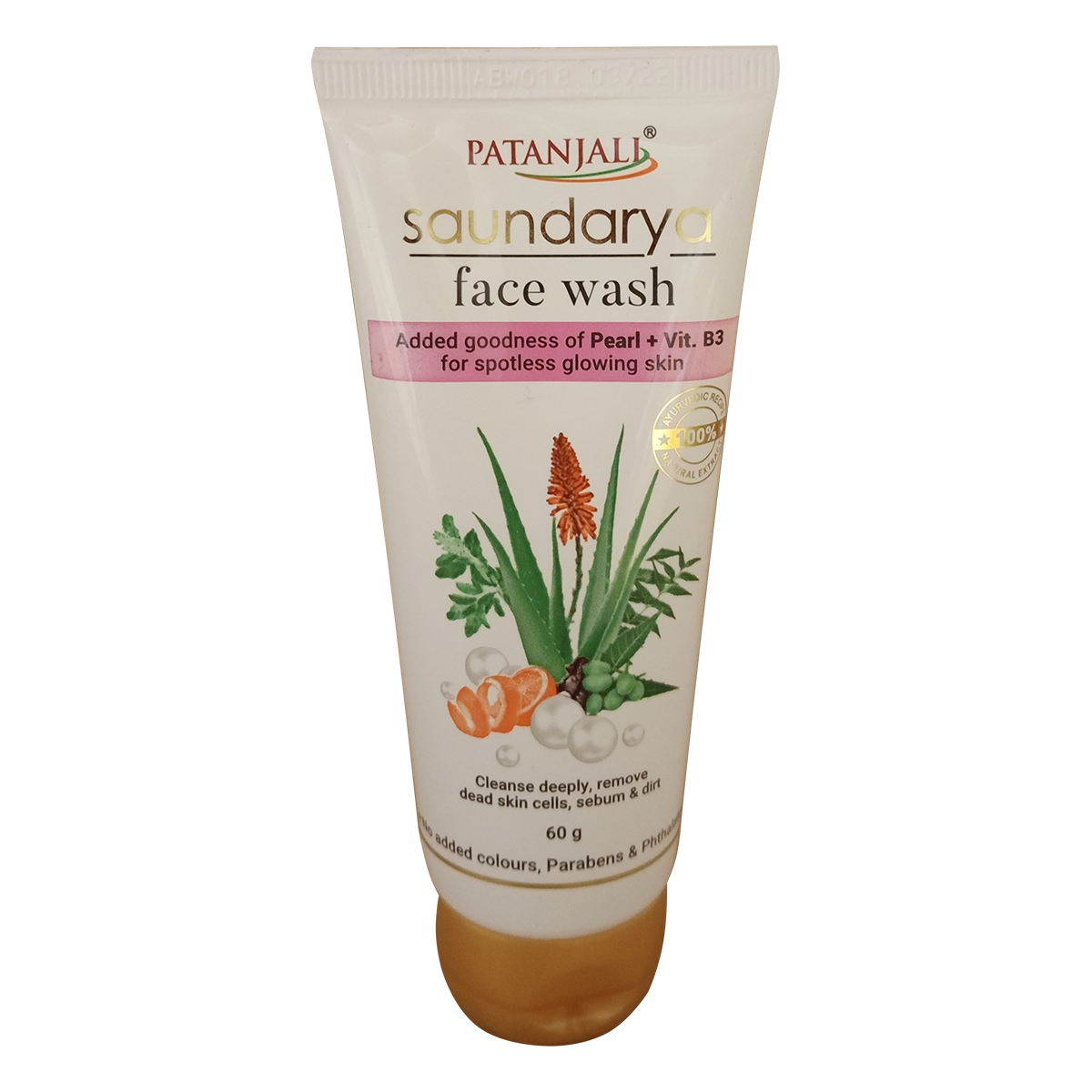 Patanjali Saundarya Face Wash 60g tube front view
