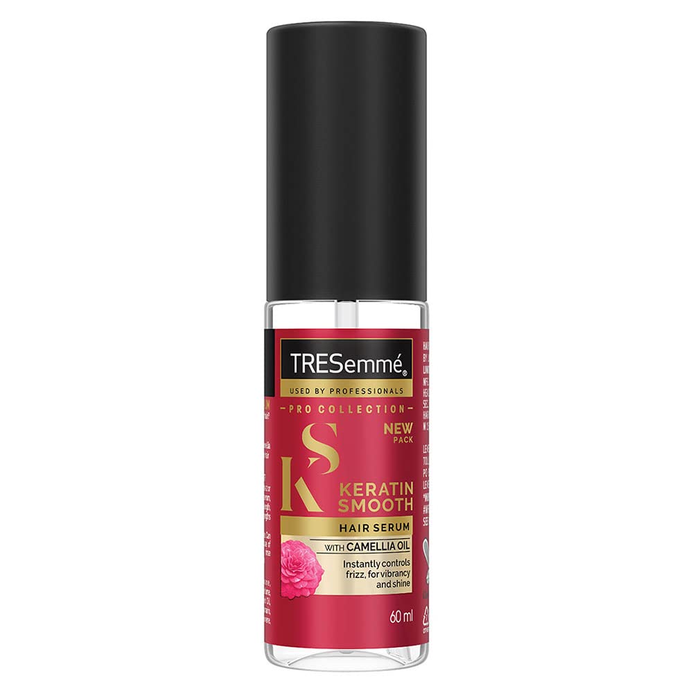 Front-facing 60 ml bottle of Keratin Smooth hair serum