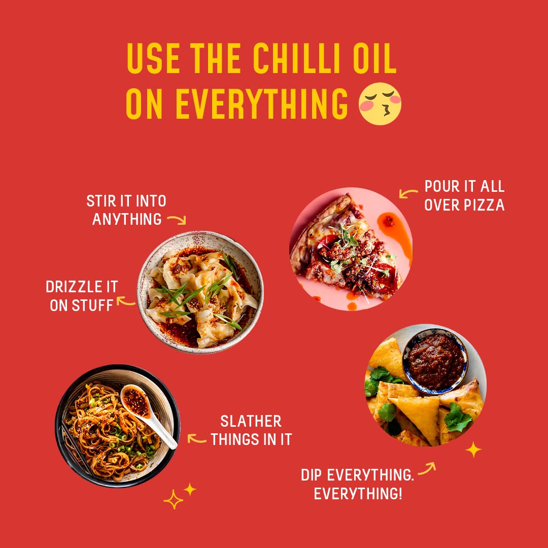 MasterChow Sizzling Oil Noodle Pack - Spicy & Crunchy Chilli Oil Dip with Healthy Whole Wheat Noodles & Bang Bang Chilli Garlic Stir-Fry Cooking Sauce – view 3