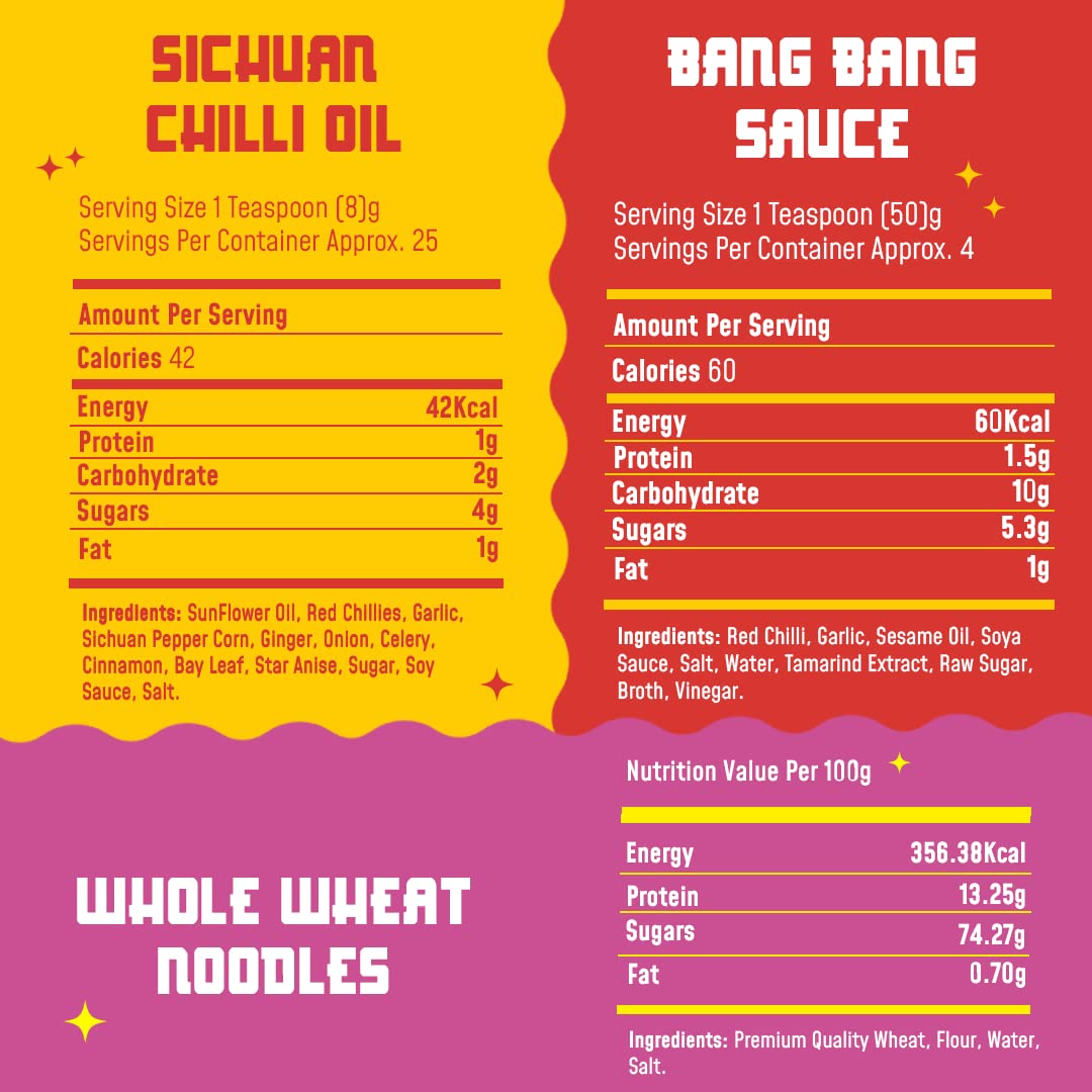 MasterChow Sizzling Oil Noodle Pack - Spicy & Crunchy Chilli Oil Dip with Healthy Whole Wheat Noodles & Bang Bang Chilli Garlic Stir-Fry Cooking Sauce – view 8