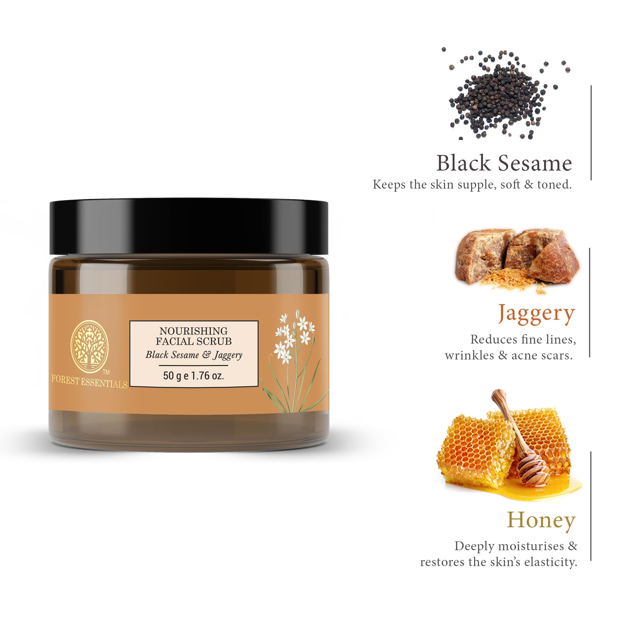 Forest Essentials Nourishing Facial Scrub Black Sesame & Jaggery – view 3