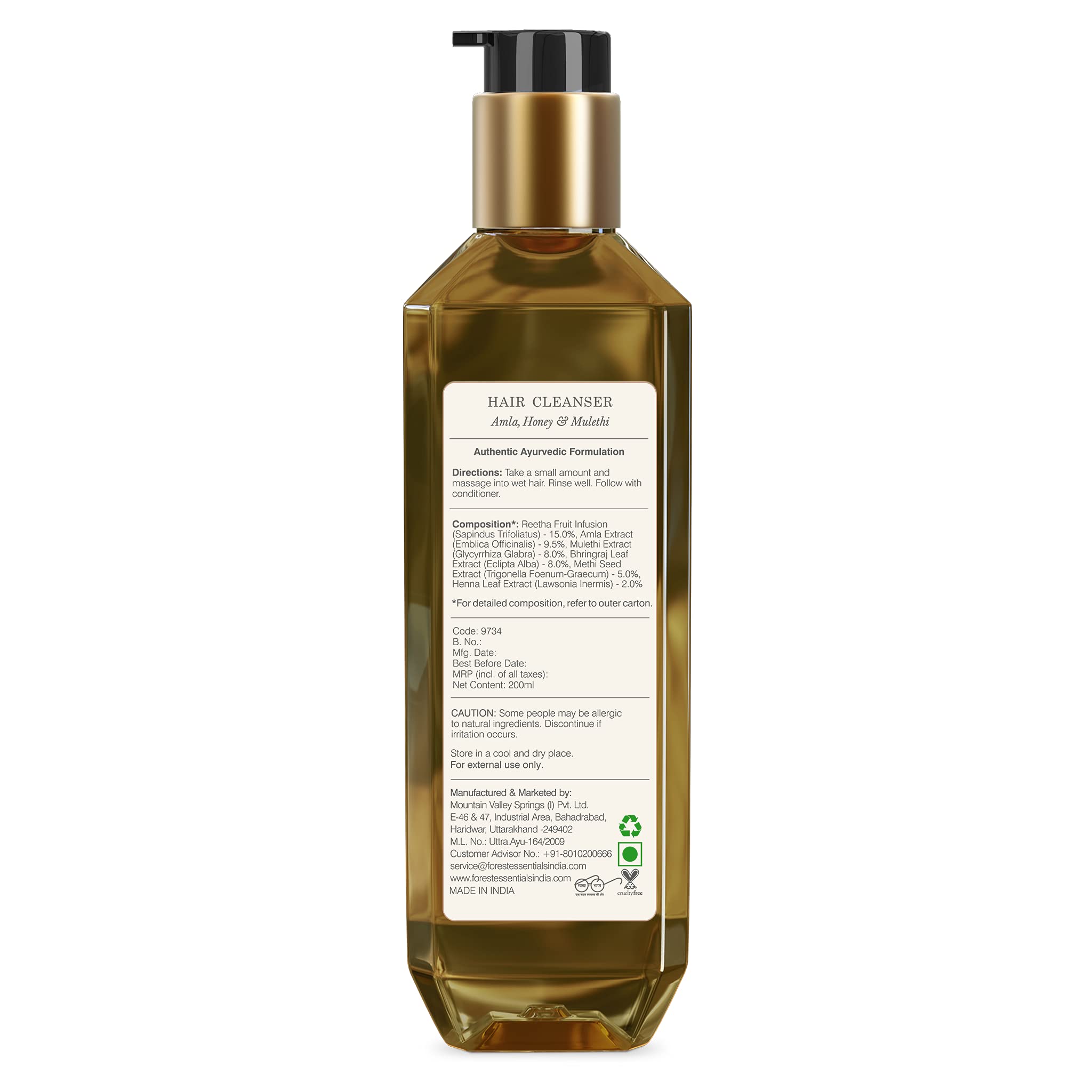 Forest Essentials Hair Cleanser, Bhringraj and Shikakai, 200ml & Forest Essentials Hair Cleanser, Amla, Honey and Mulethi, 200ml – view 4