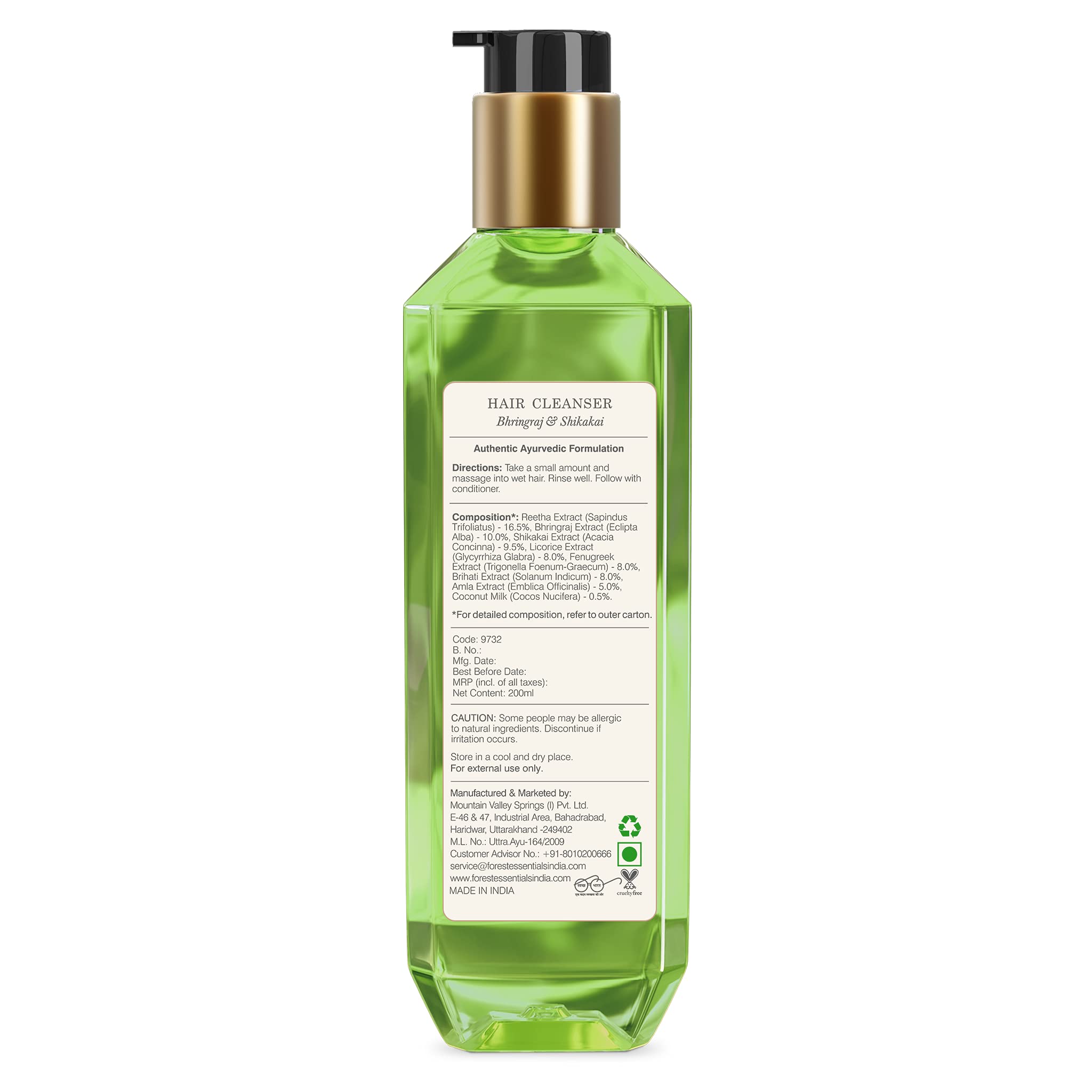 Forest Essentials Hair Cleanser, Bhringraj and Shikakai, 200ml & Forest Essentials Hair Cleanser, Amla, Honey and Mulethi, 200ml – view 7