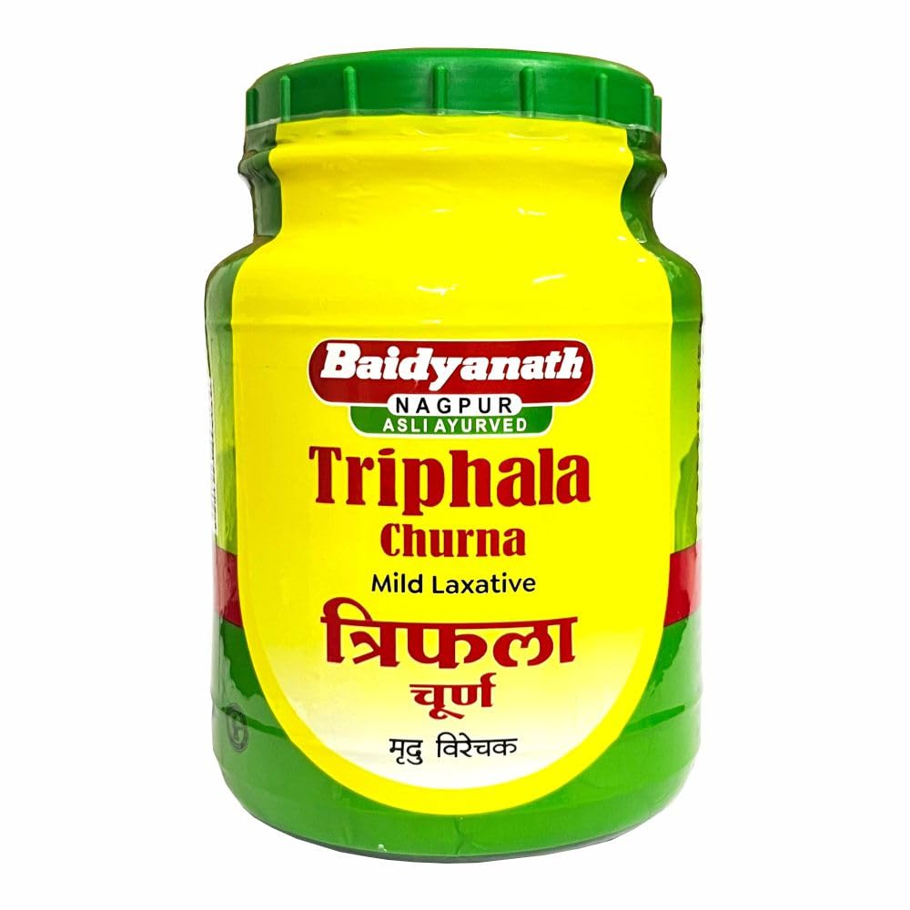 Jar of Baidyanath Triphala Churna powder, 500 grams