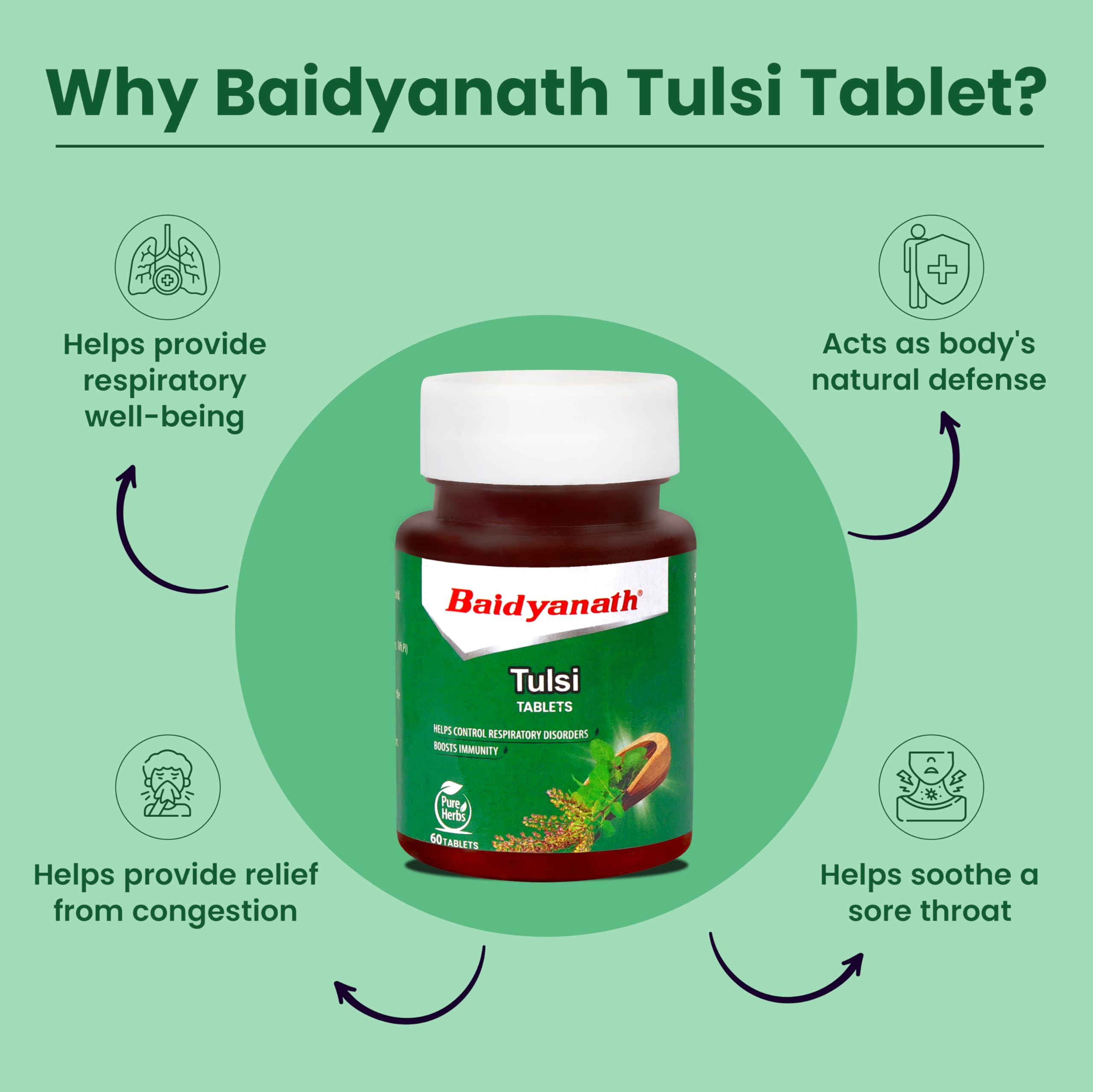 Baidyanath Tulsi Tablets - 60 Tab – view 4