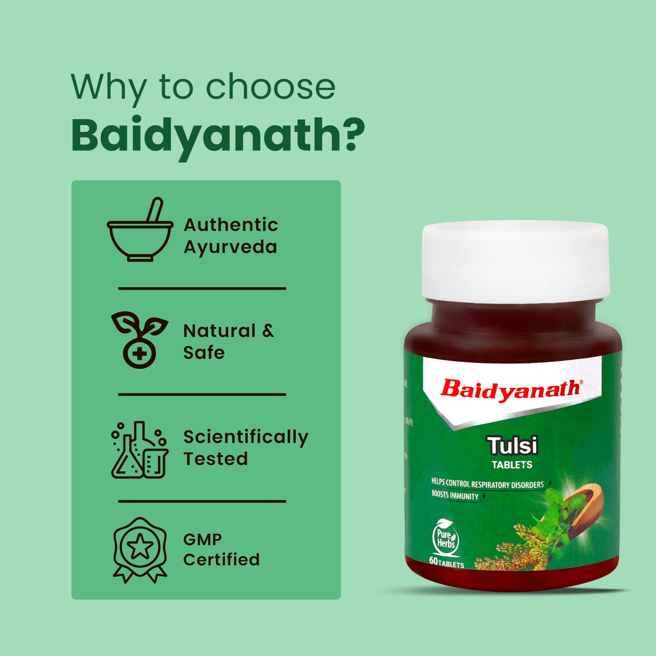 Baidyanath Tulsi Tablets - 60 Tab – view 6