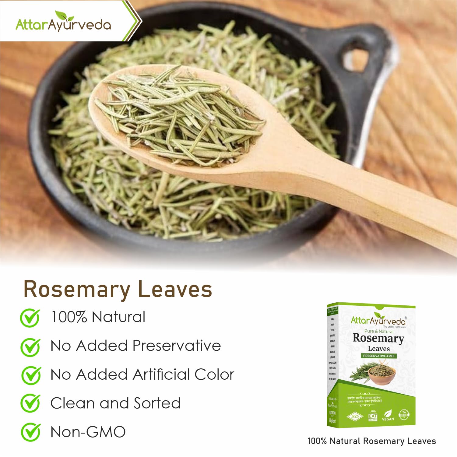 Attar Ayurveda Rosemary leaves for Hair growth 100 grams – view 3