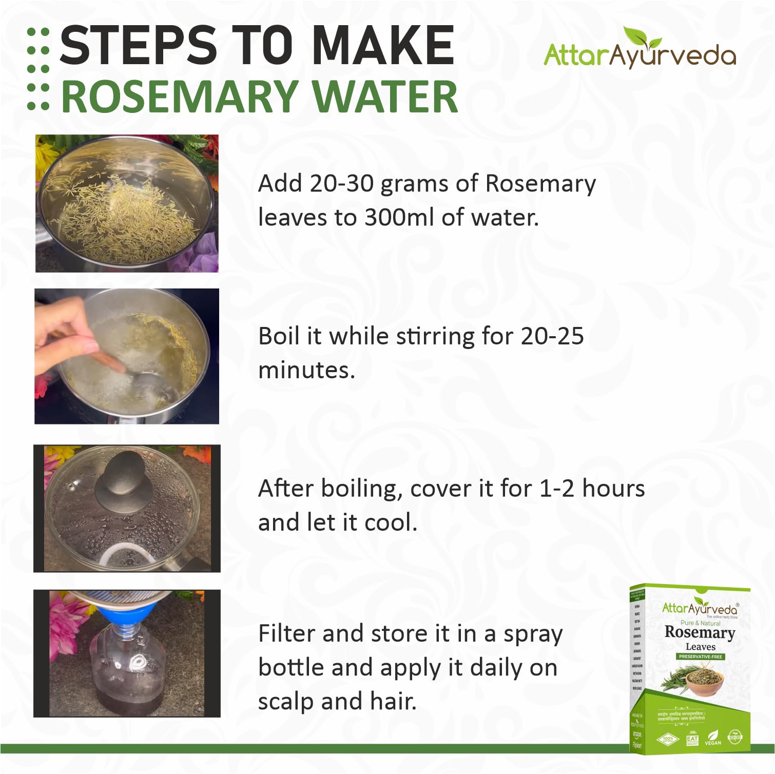Attar Ayurveda Rosemary leaves for Hair growth 100 grams – view 4