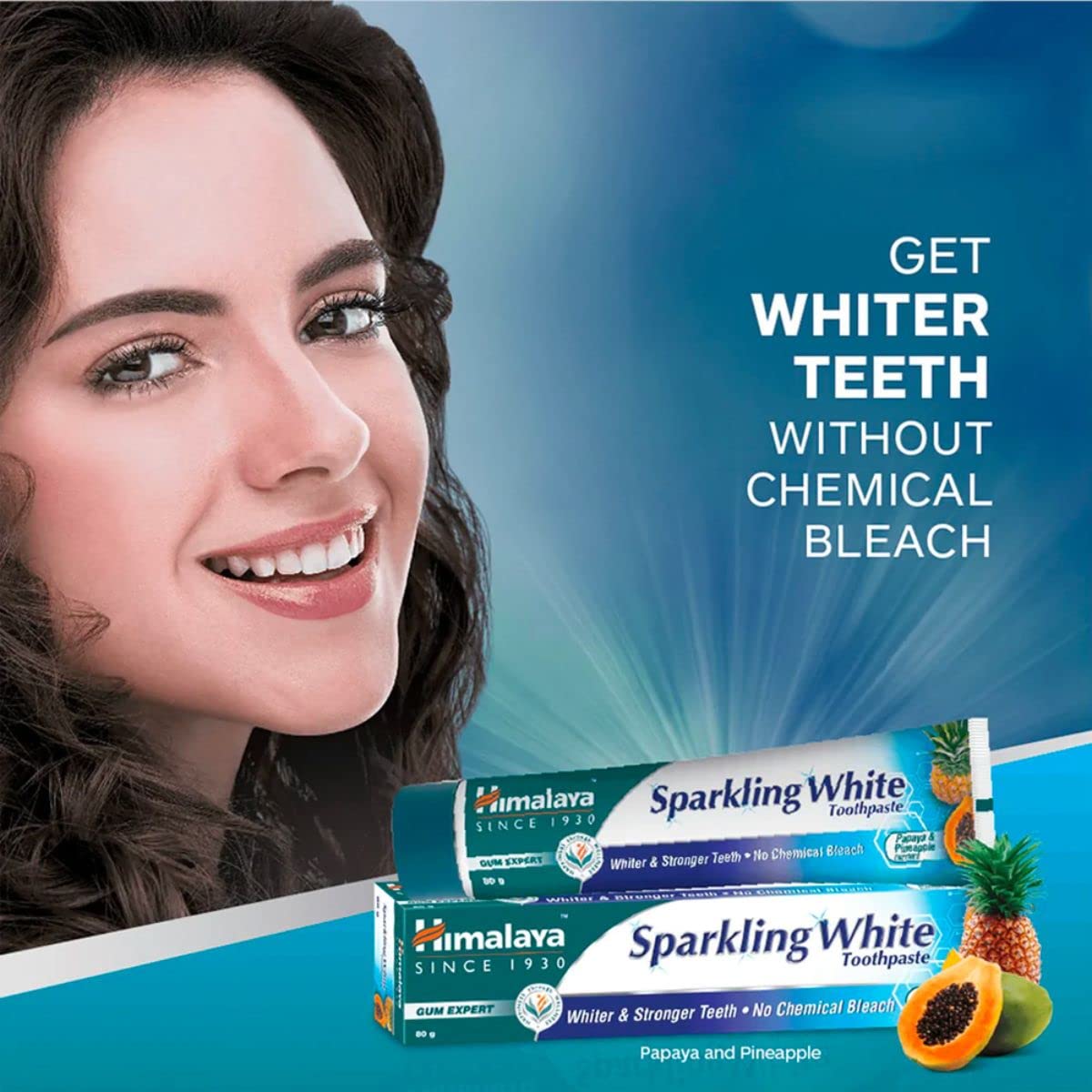 Himalaya Herbals Sparkling White Toothpaste for Whitening - 150 g (Pack of 2) – view 2
