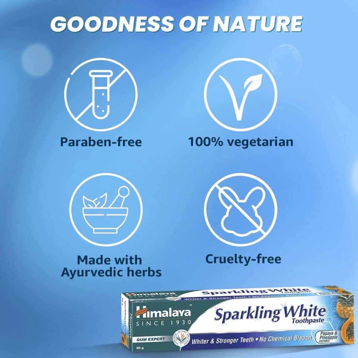 Himalaya Herbals Sparkling White Toothpaste for Whitening - 150 g (Pack of 2) – view 5