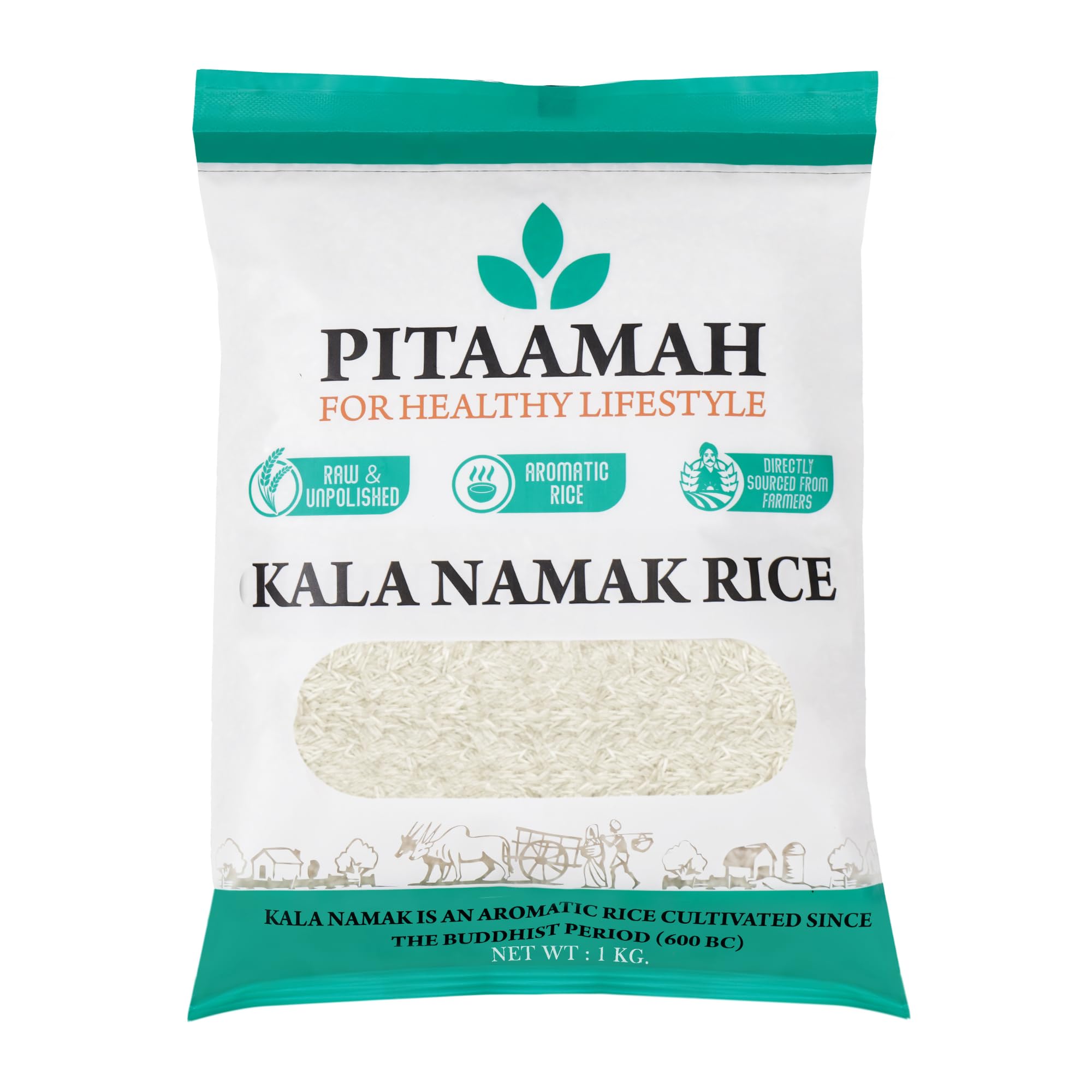 Pitaamah Kala Namak Rice | 2kg | Aromatic Rice | Unpolished | Buddha Rice | Diabetic Friendly | GI Tag | Directly from Siddharthnagar Farmers