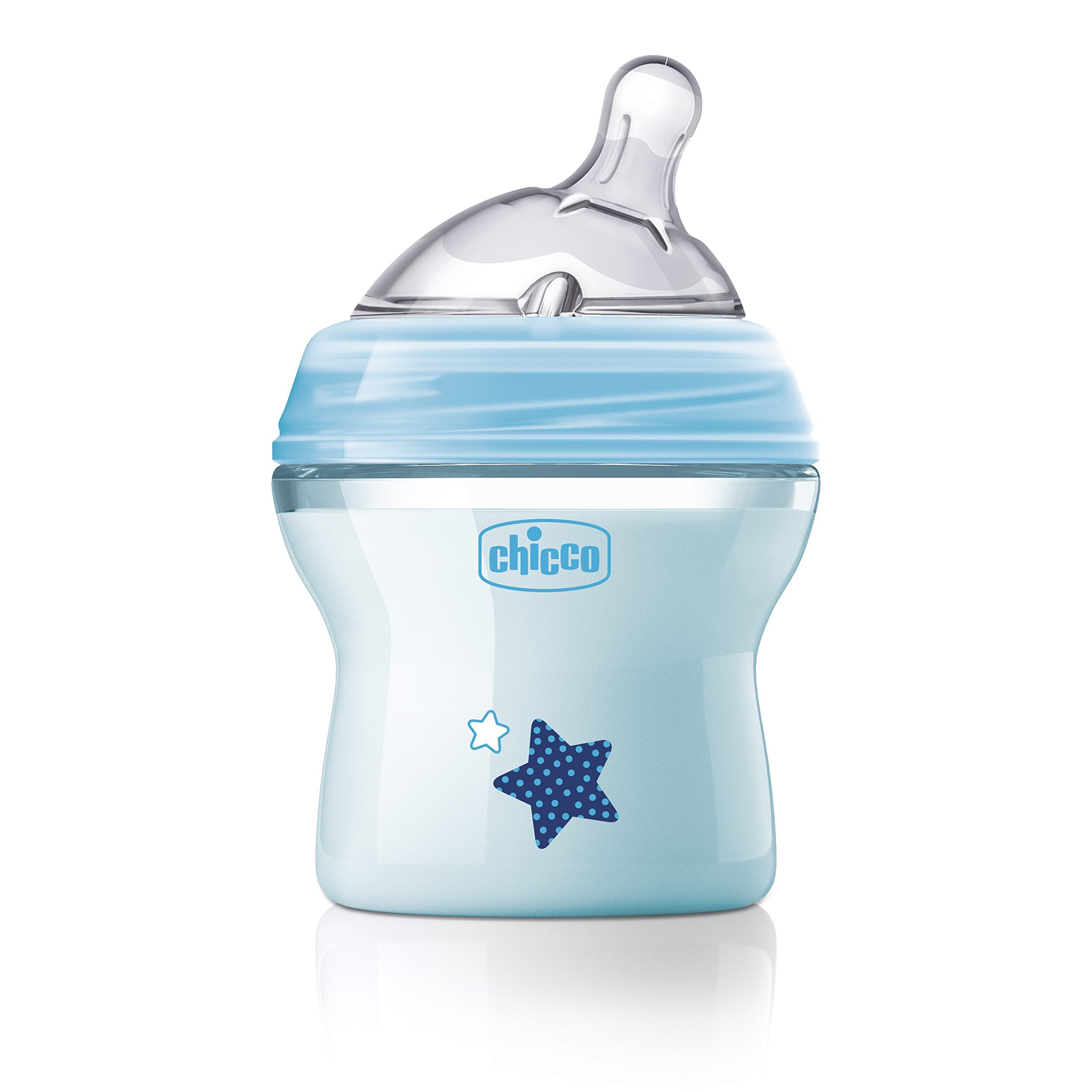 Chicco Natural Feeling 150ml Baby Milk Feeding Plastic Bottle with Wide Neck, Anti-Colic for Easy Milk Flow, for Babies & Toddlers 0m+, (Blue) – view 2