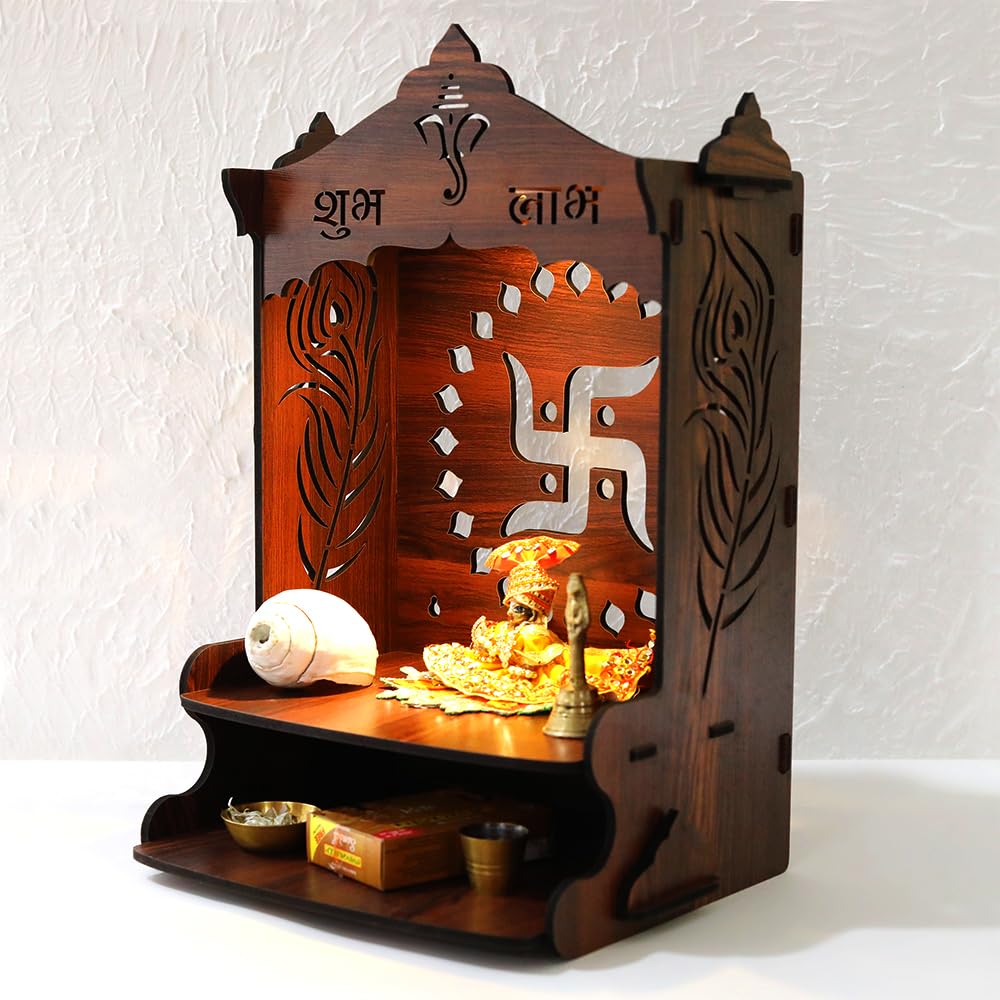 Sehaz Artworks Pooja Mandir for Home Big Size | Puja Mandir for Home Wall Mounted | Wooden Temple | Pooja Stand