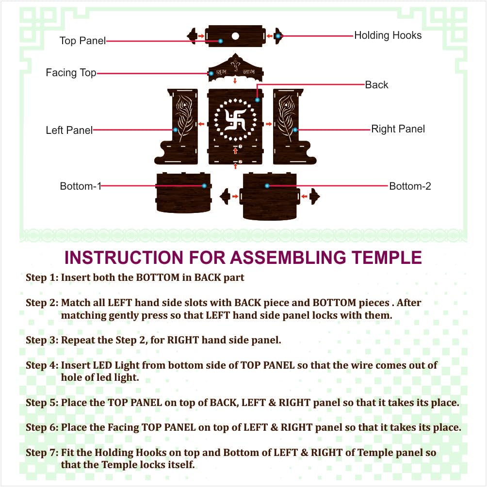 Sehaz Artworks Pooja Mandir for Home Big Size – view 8