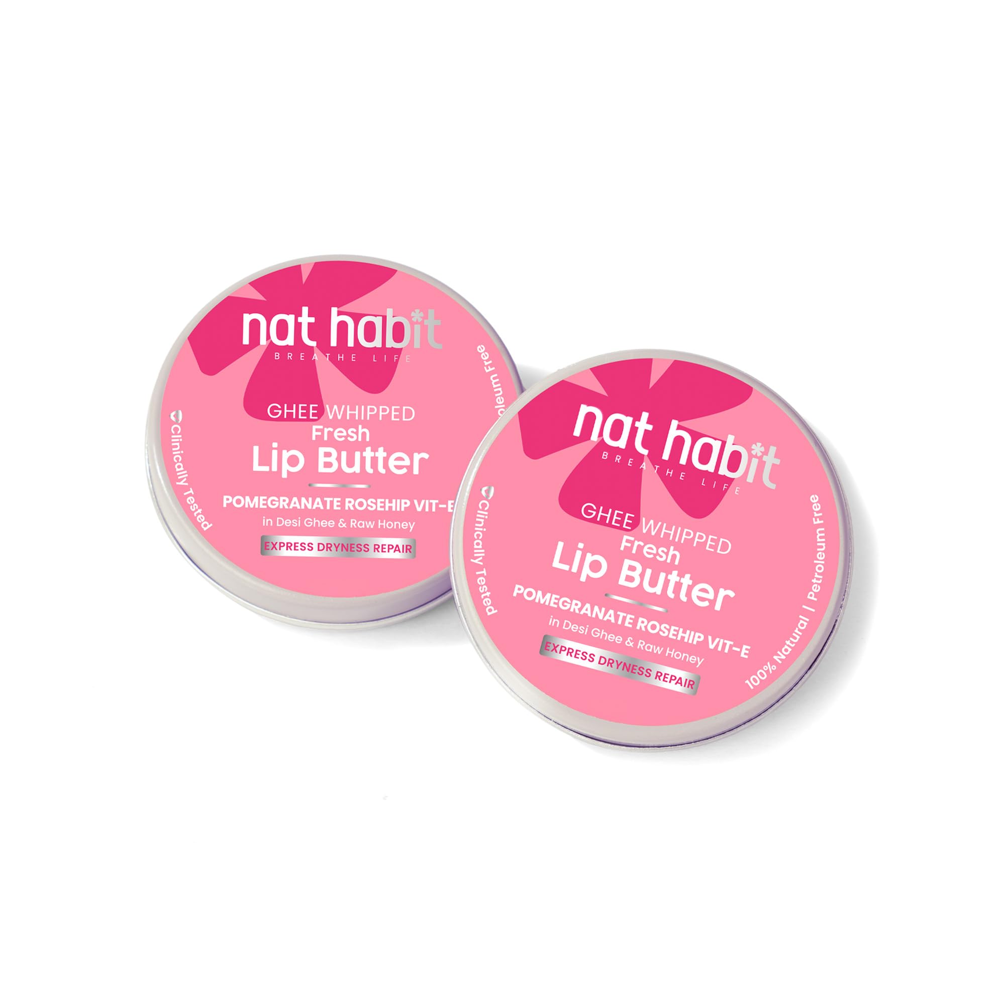 Nat Habit lip butter jars for dry and chapped lips