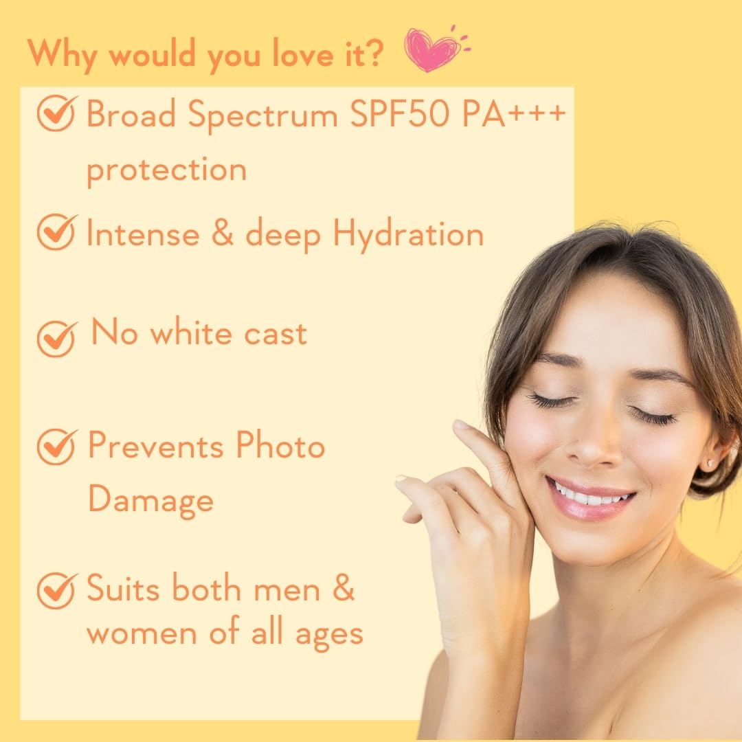 WishCare Sunscreen Body Lotion For All Skin Type with SPF 50 PA+++ - Broad Spectrum UVA & UVB Protection, No White Cast, Enriched with Carrot Seed & Raspberry - Body Sunscreen Lotion 200ml – view 4