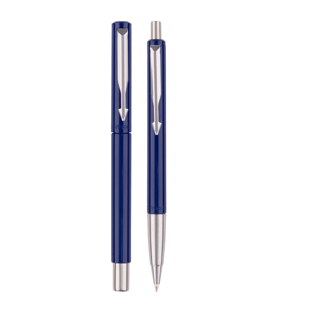 Blue Parker Vector pen set with roller ball and ball pen