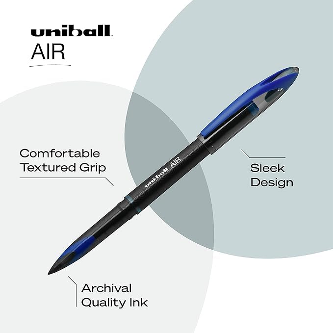 uni-ball Air UBA188M 0.5 mm Roller Ball Pens, Blue Ink, Pack of 3 – view 3