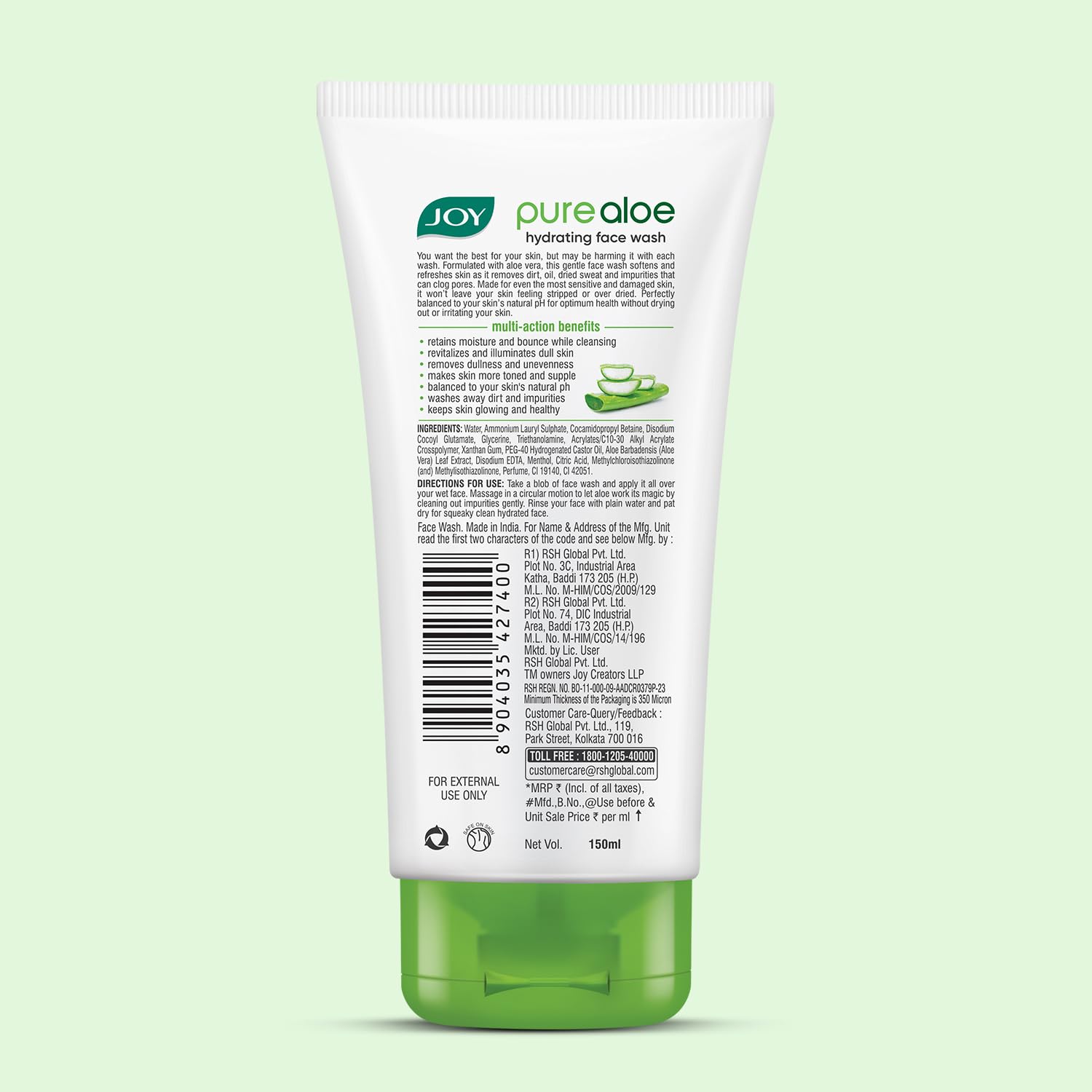 Joy Hydrating Aloe Vera Face Wash for Summers – view 2