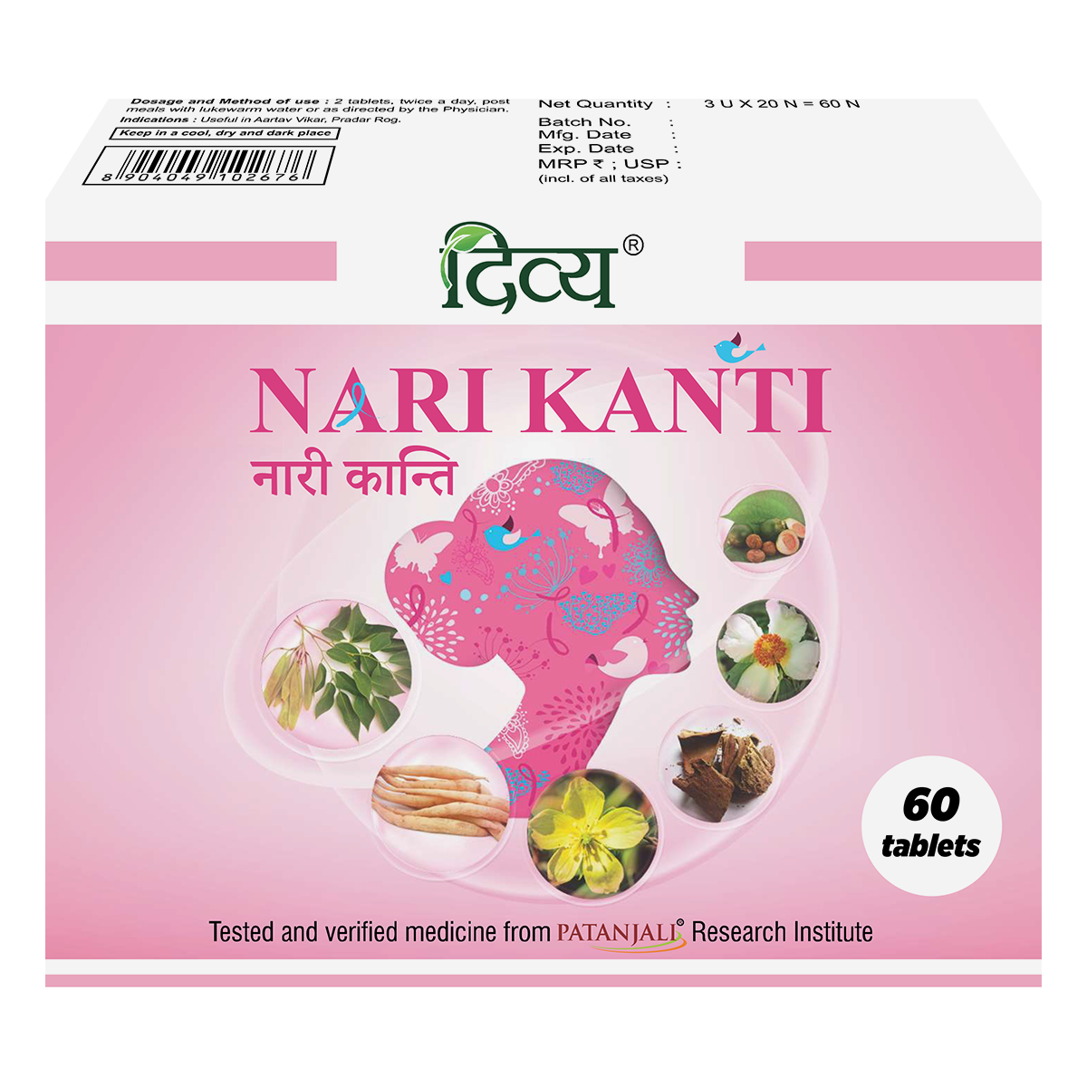 Divya Nari Kanti 180 count tablets in pack of three