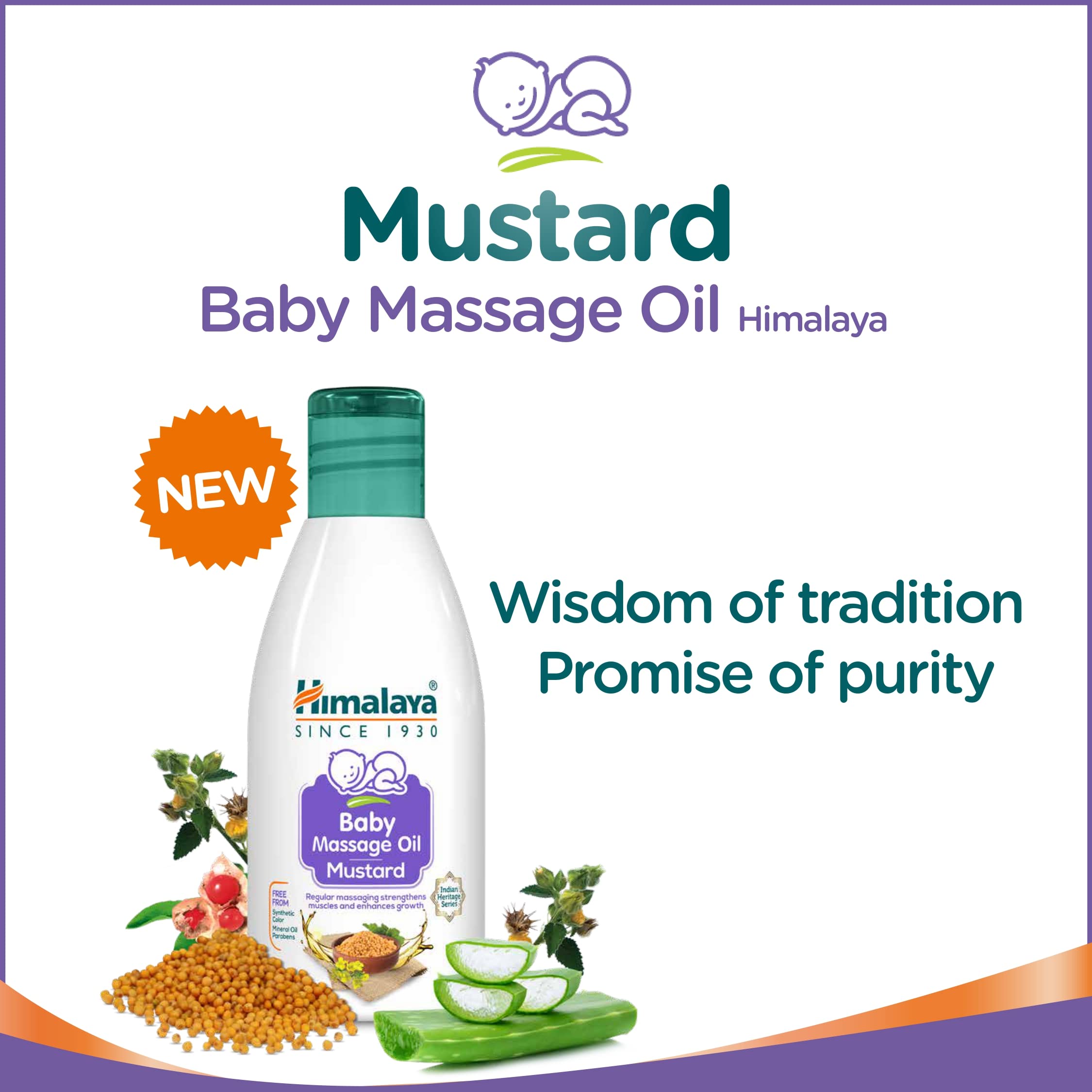Himalaya Baby Massage Oil (Mustard) 100 ml – view 3
