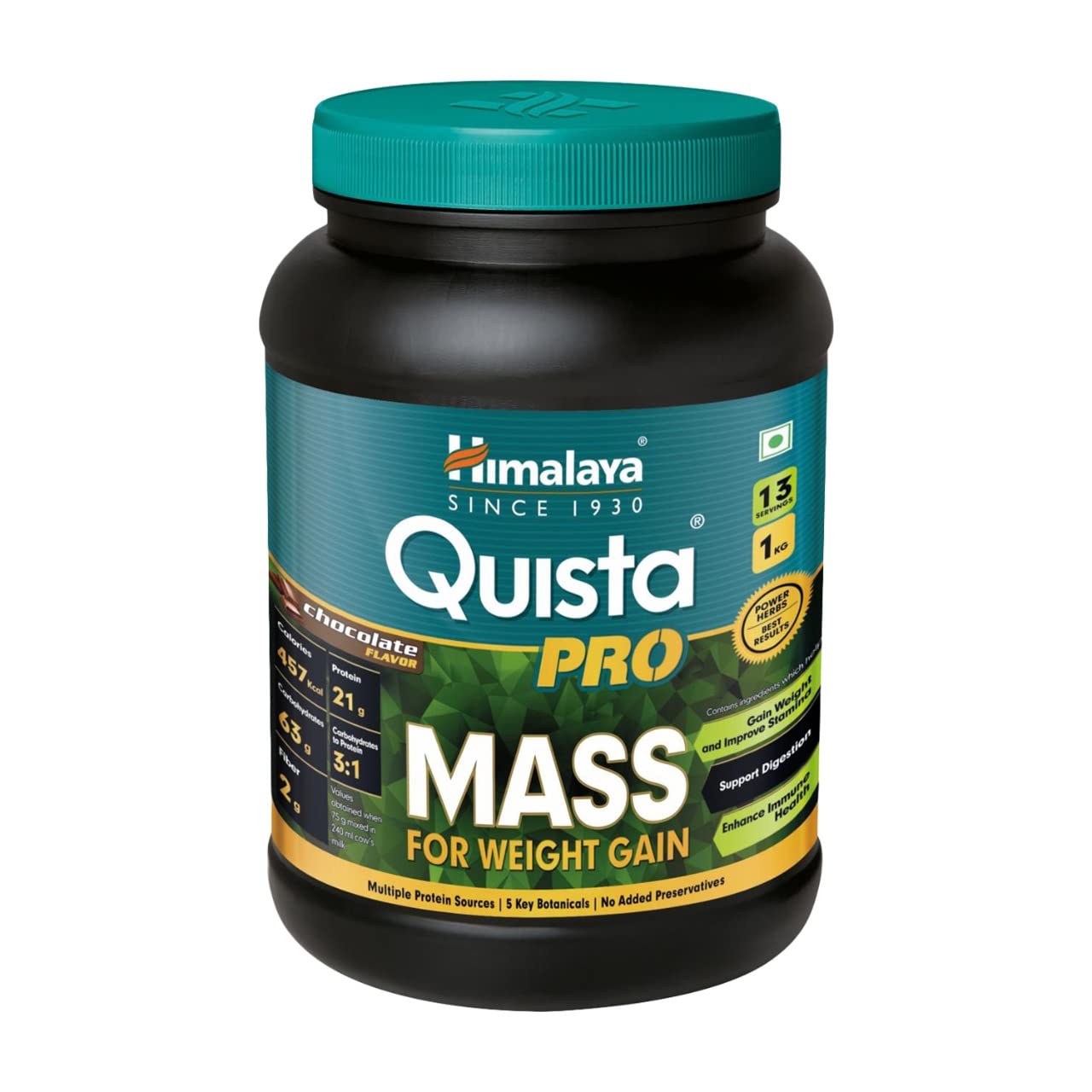 Front pack of Himalaya Quista Pro MASS chocolate mass gainer