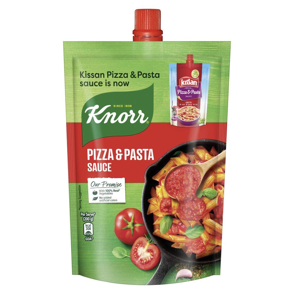 Knorr pizza and pasta sauce pouch for cooking and snacks
