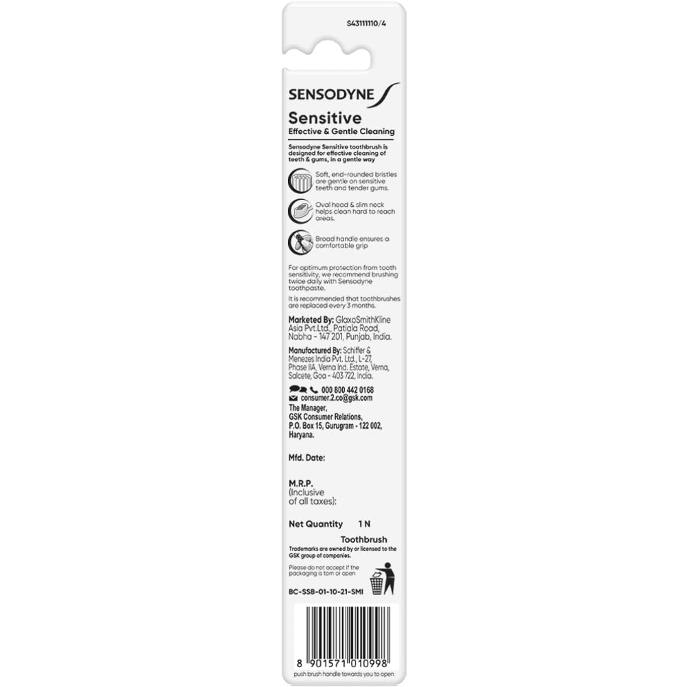 Sensodyne Sensitive Manual Toothbrush, Brush With Soft Bristles (Multi Color, for Adult) – view 2