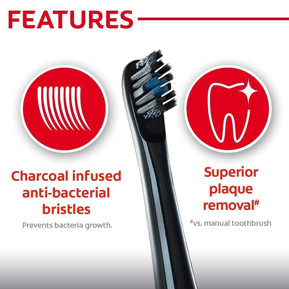 Colgate Pro-Clinical 150 Charcoal Battery Powered Toothbrush Refills - 2 Pieces – view 3