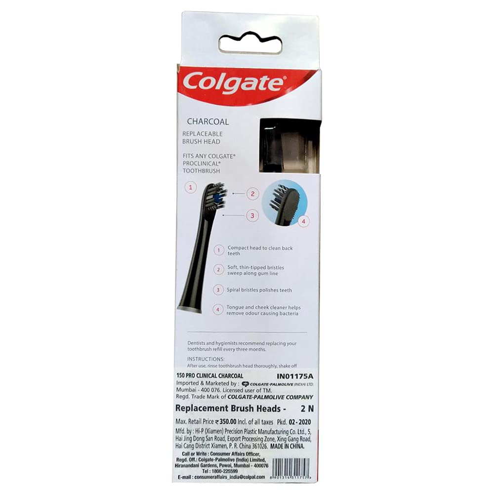 Colgate Pro-Clinical 150 Charcoal Battery Powered Toothbrush Refills - 2 Pieces – view 5