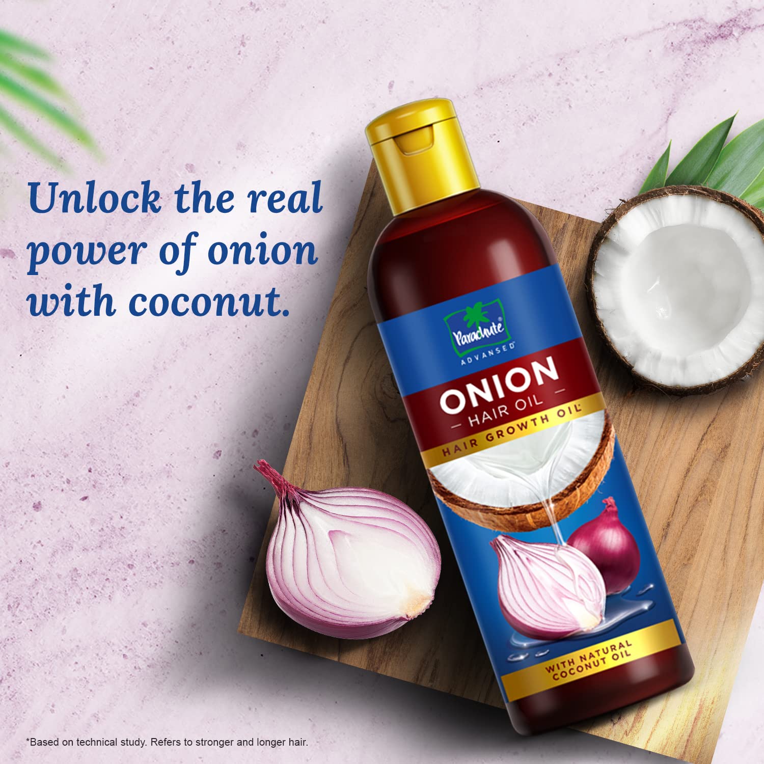 Parachute Advansed Onion Hair Oil with Comb Applicator - For Hair Growth and Hair Fall Control - With Natural Coconut Oil & Vitamin E - 200ml – view 3