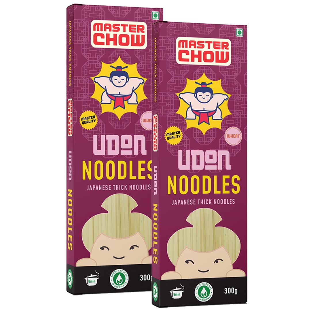 Boxed MasterChow whole wheat udon noodles 600g pack of 2