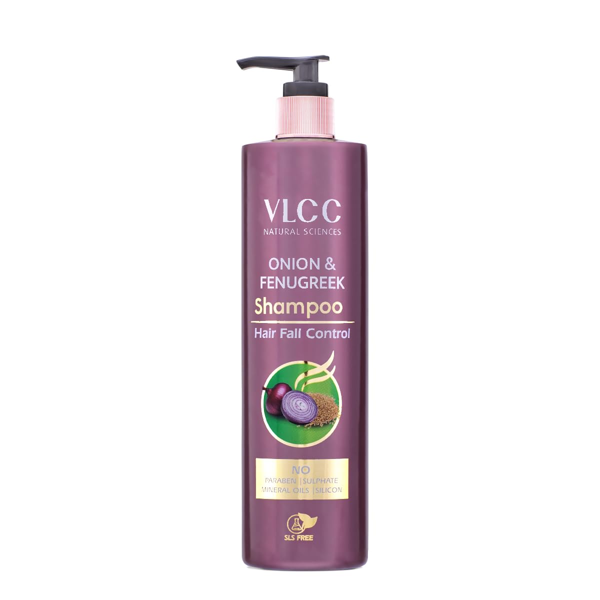 VLCC onion fenugreek shampoo 300 ml bottle front view