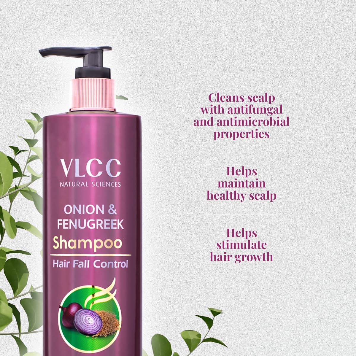 VLCC Onion & Fenugreek Shampoo For Hair Fall Control - 300ml – view 3