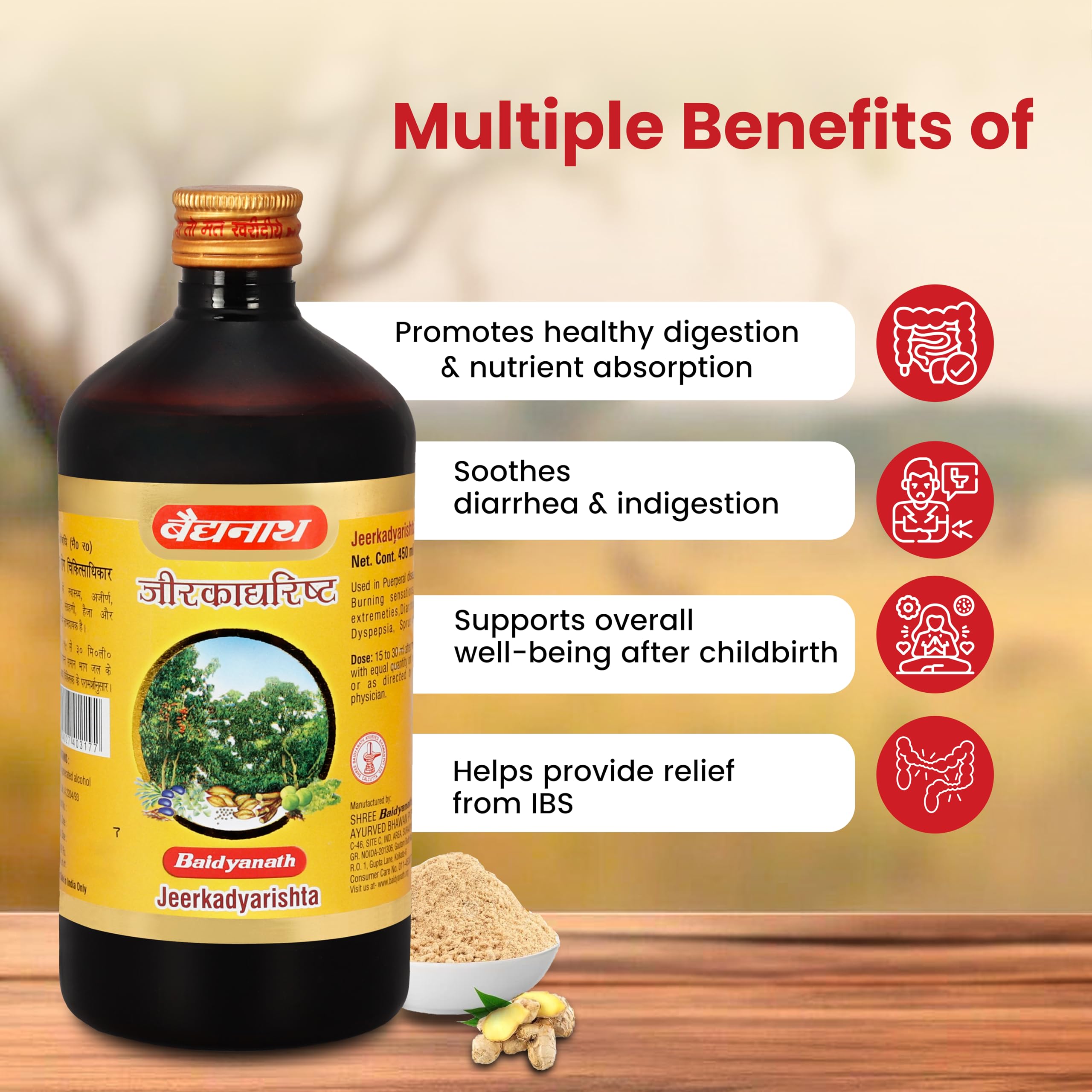 Baidyanath Jeerkadyarist Ayurvedic Tonic - 450 ml – view 6